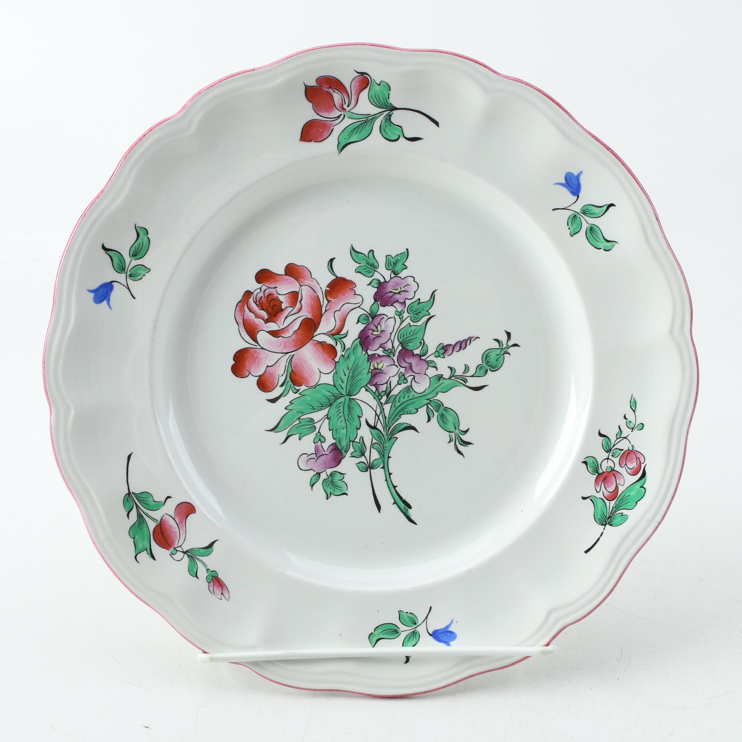 Keller & Guerrin Luneville French Faience "Old Strasbourg" Dinner Plates