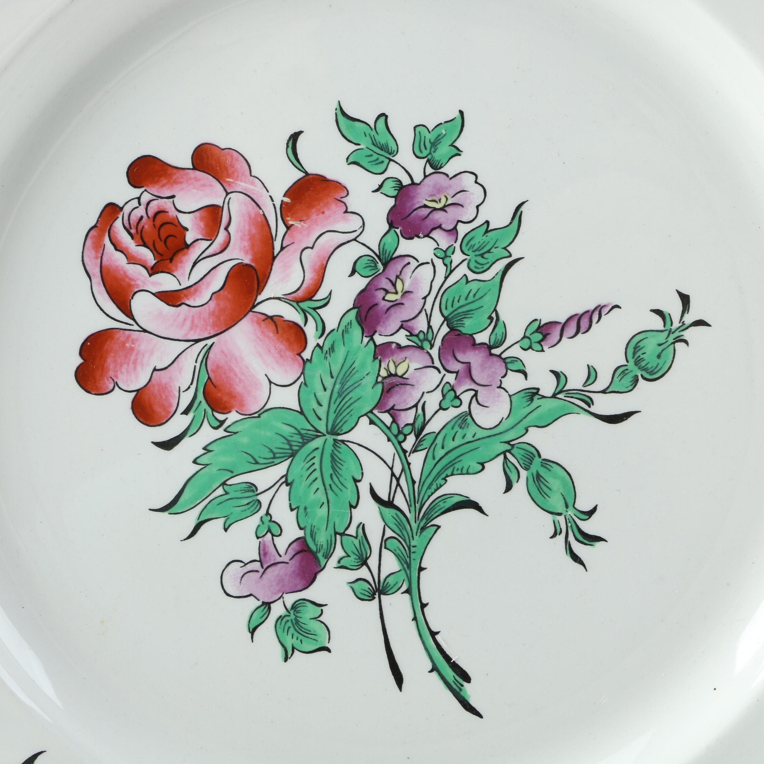 Keller & Guerrin Luneville French Faience "Old Strasbourg" Dinner Plates