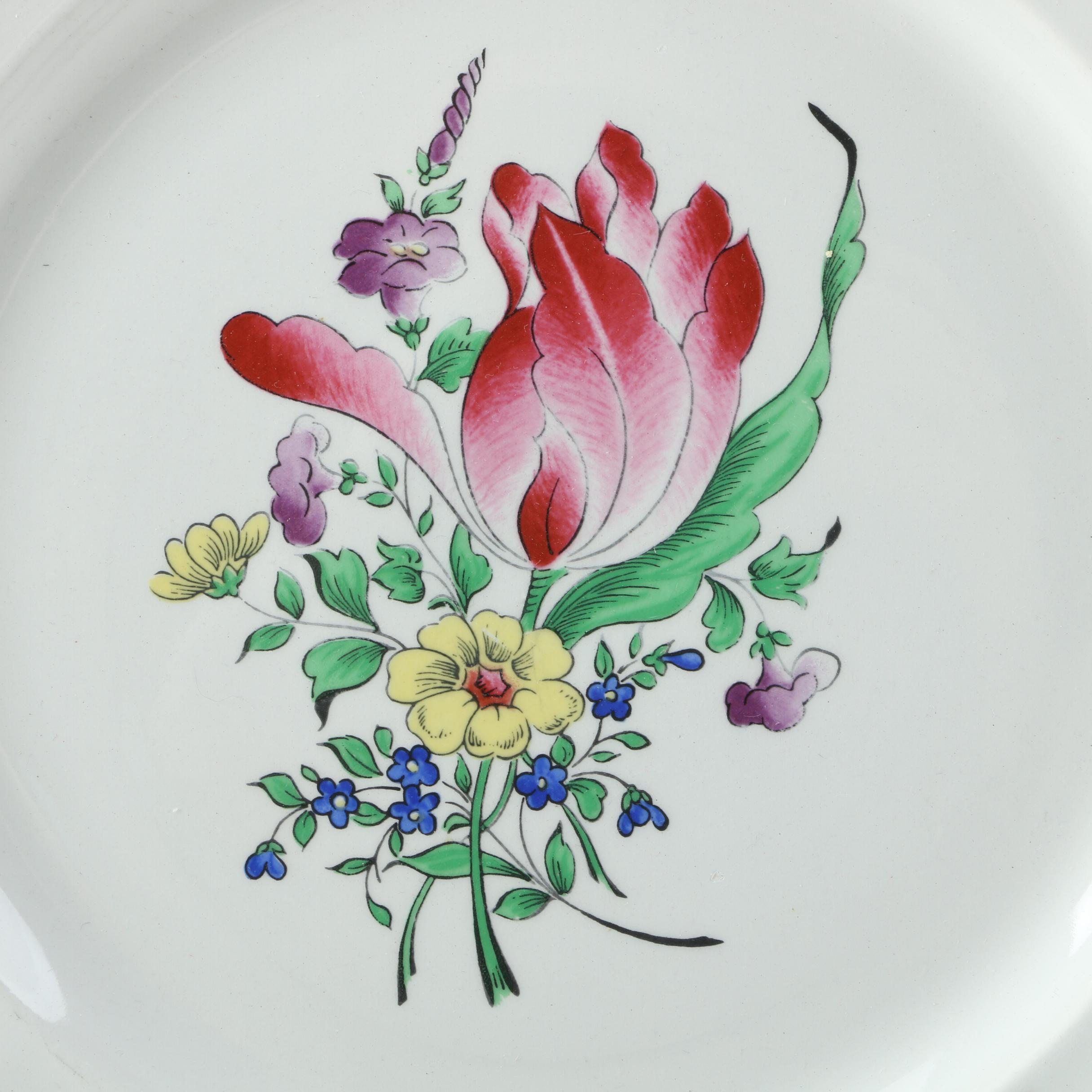 Keller & Guerrin Luneville French Faience "Old Strasbourg" Dinner Plates