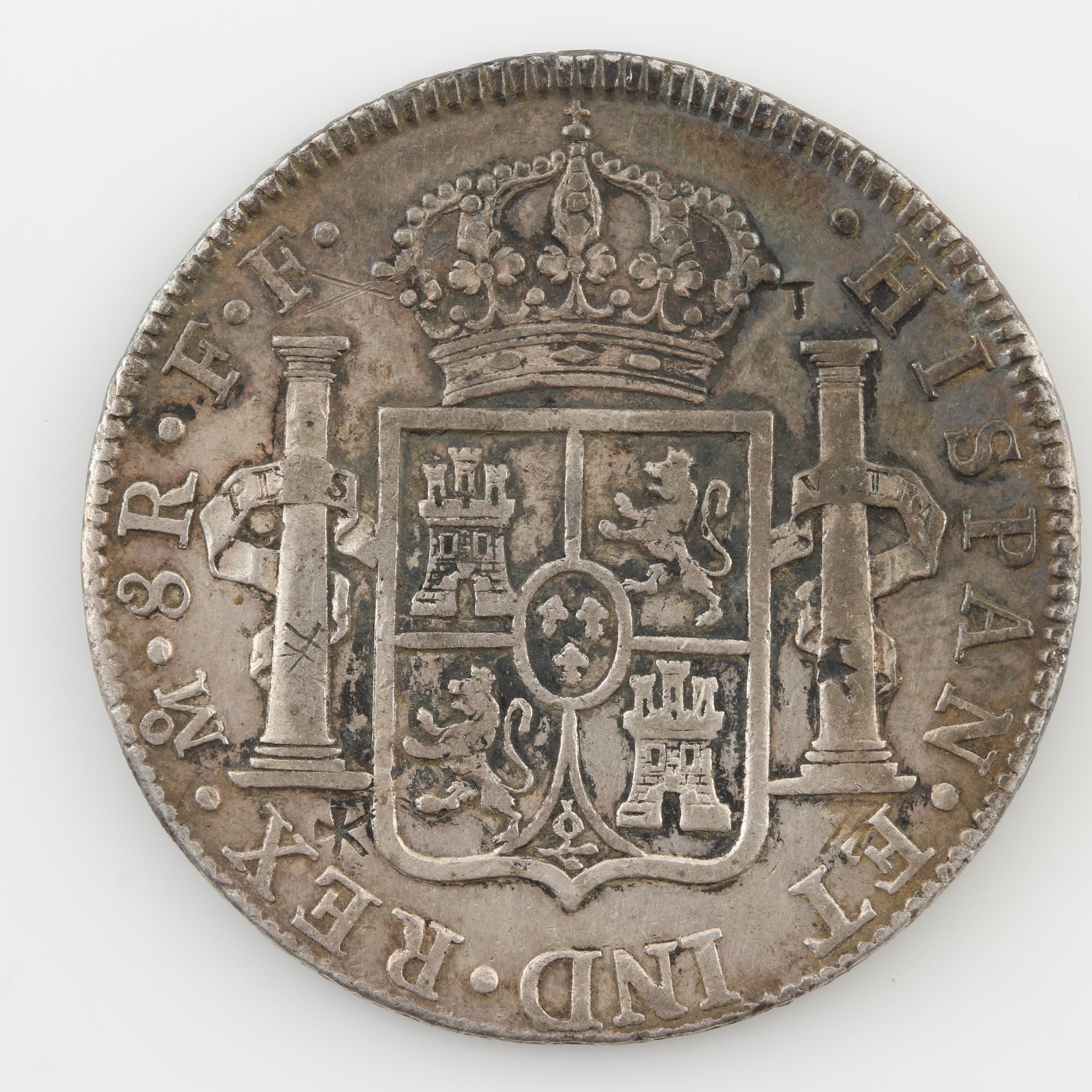 1780 Mexico Spanish Colony 8 Reales Silver Coin