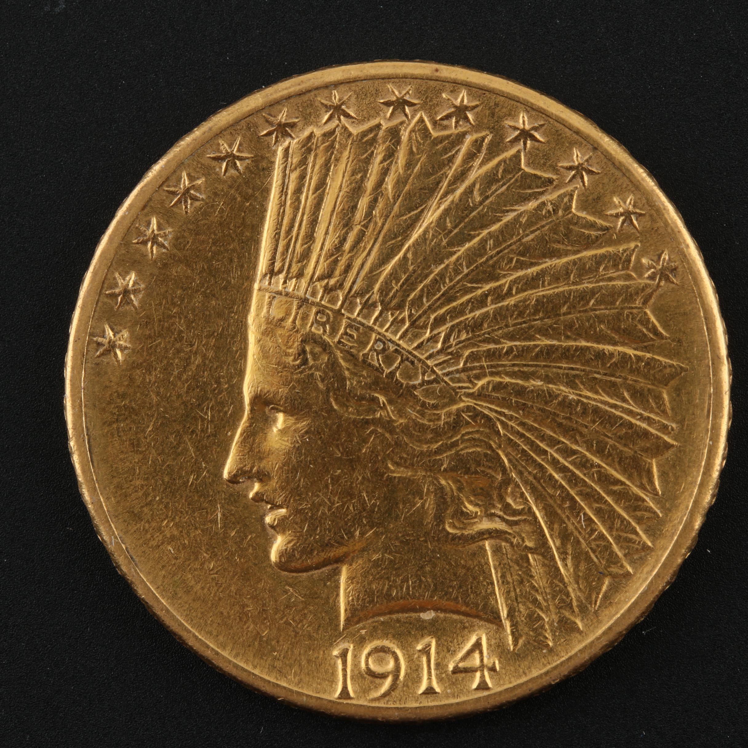 1914-D Indian Head $10 Gold Eagle