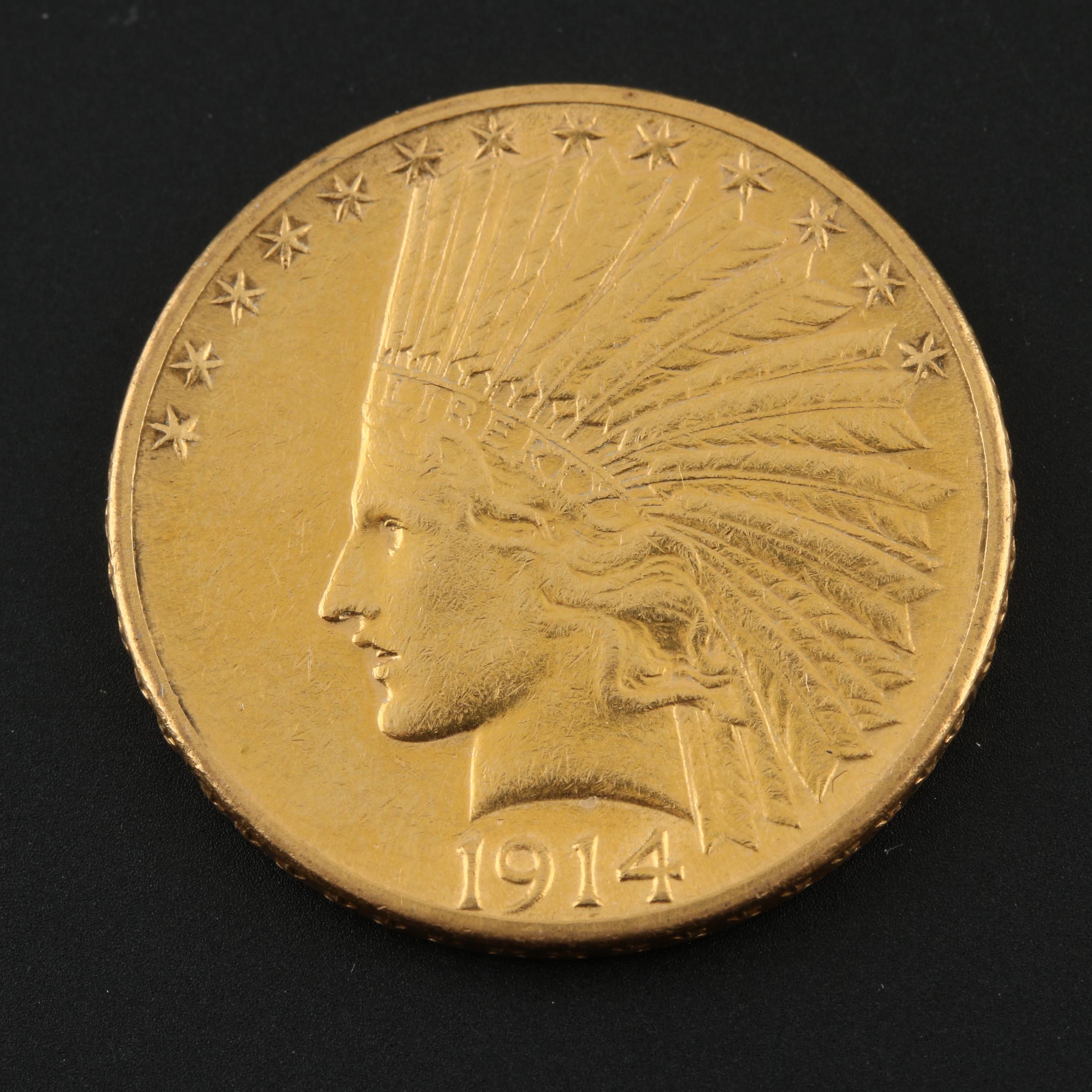 1914-D Indian Head $10 Gold Eagle