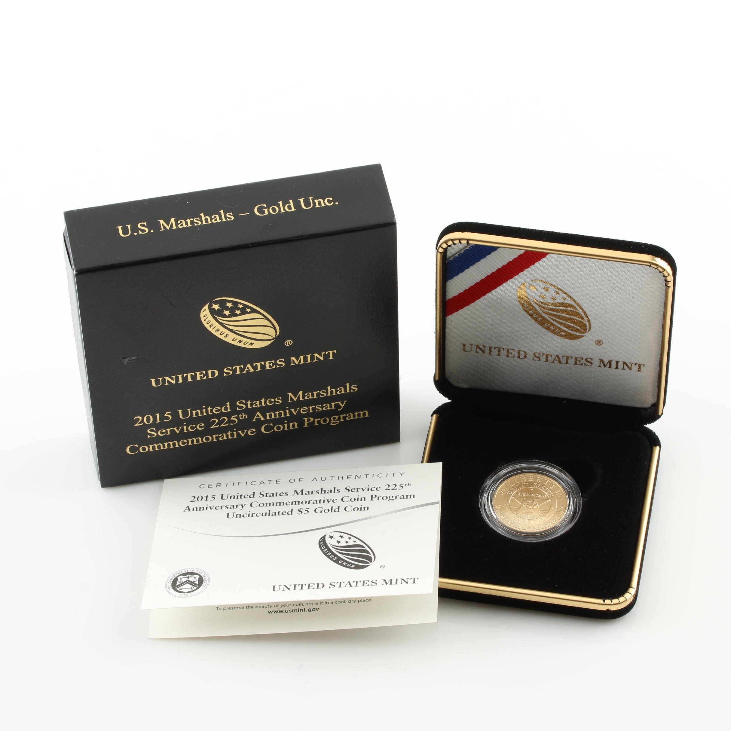 2015-W U.S. Marshals Service Commemorative $5 Gold Coin
