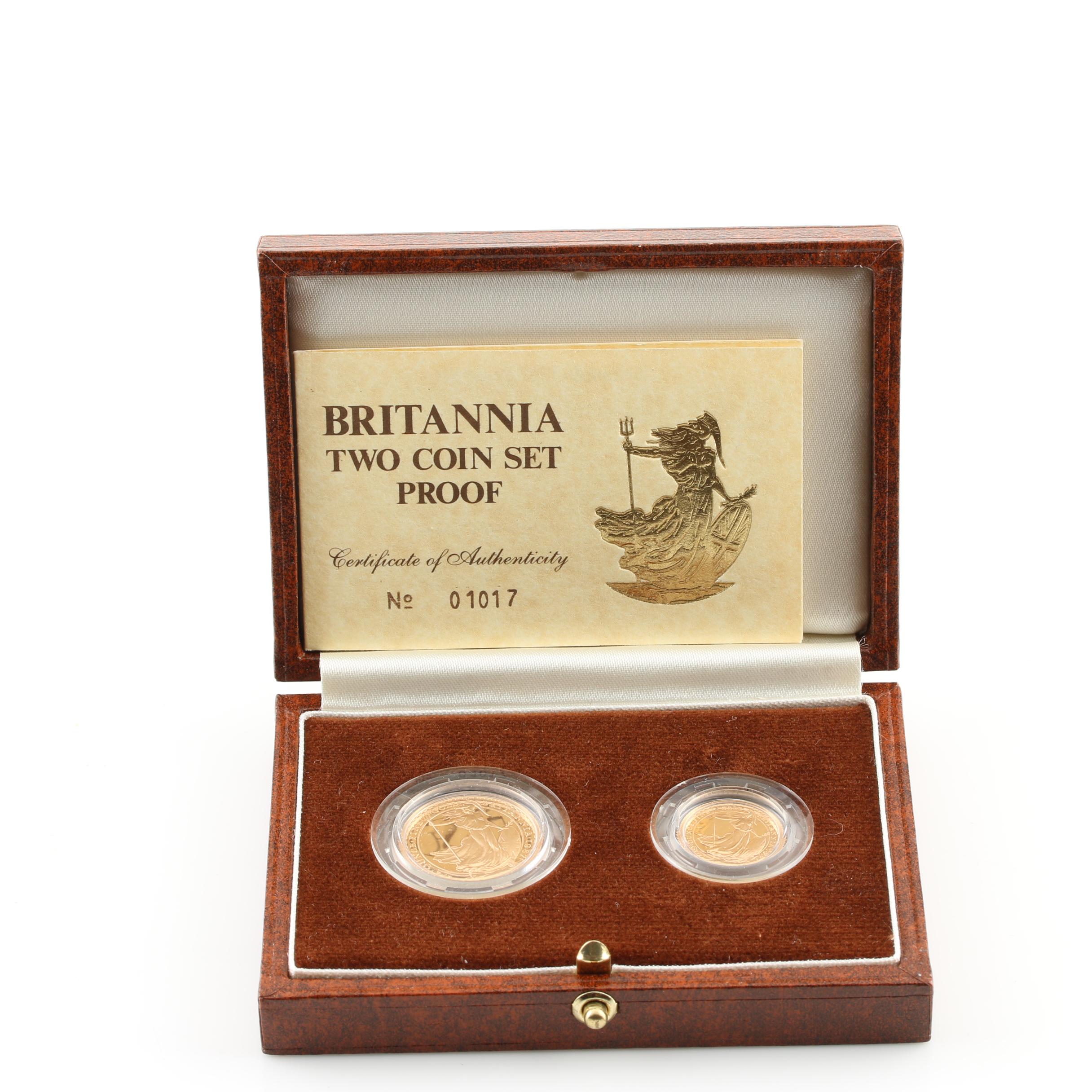 1987 Britannia Two Gold Coin Proof Set
