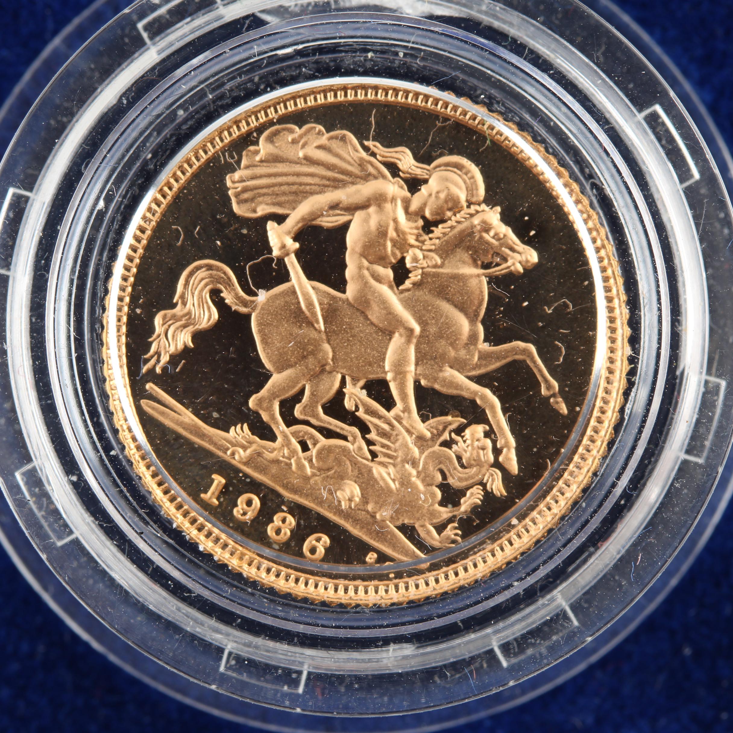 British 1986 Proof Half Sovereign Gold Coin