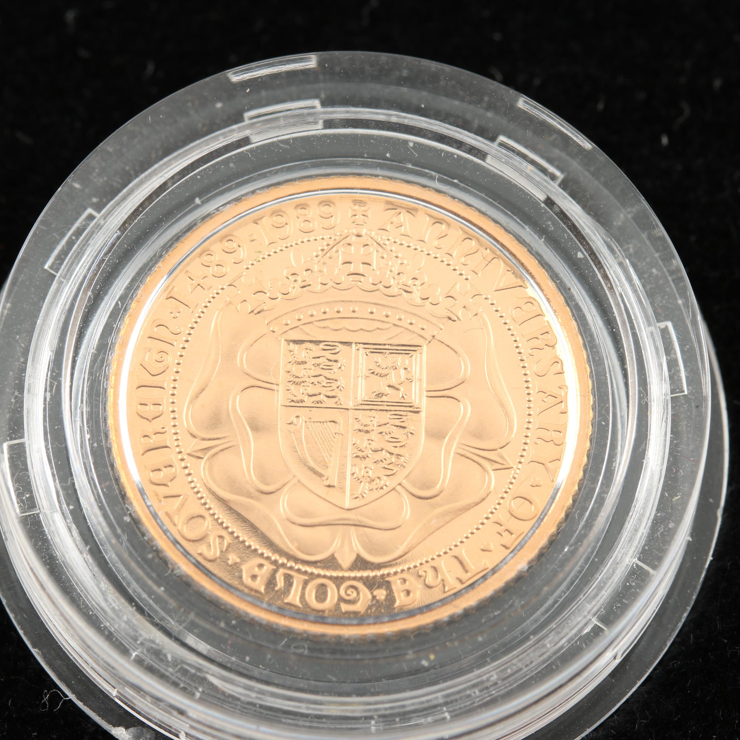 British 1989 Proof Half Sovereign Gold Coin