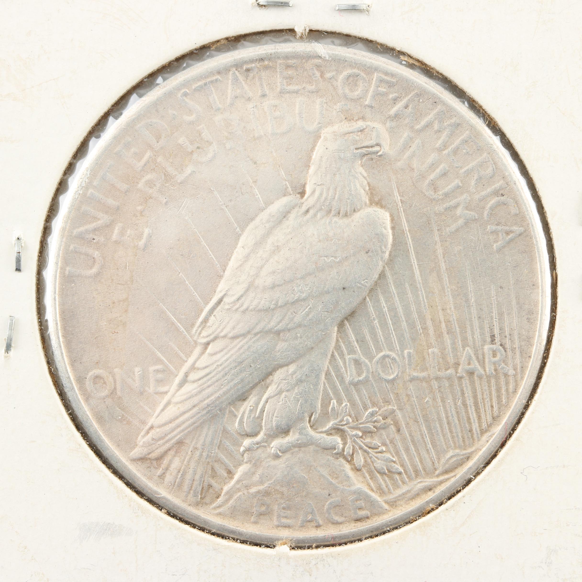 1935 Peace Silver Dollar and an Assortment of U.S. Coins