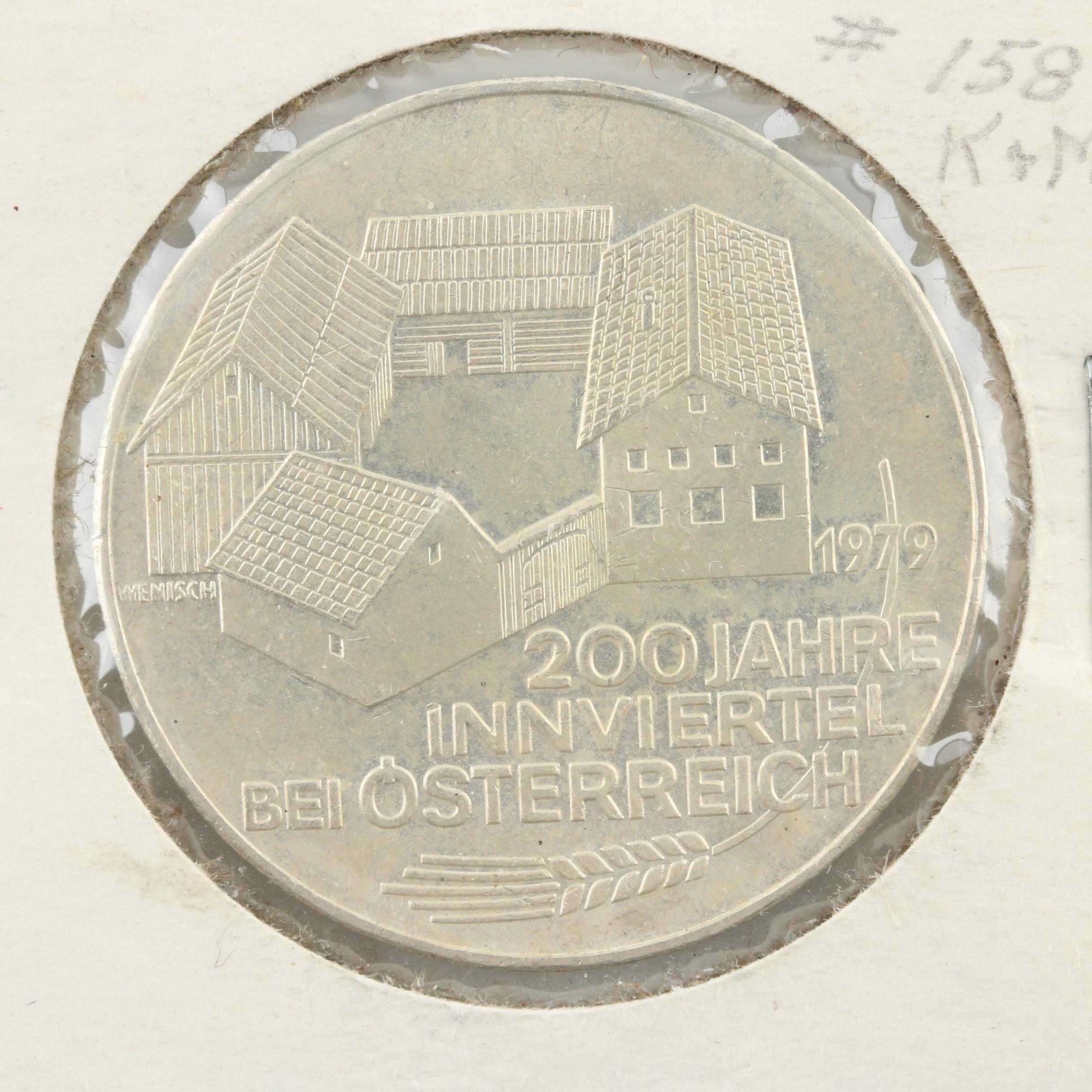 Fifteen Vintage Austrian Silver Commemorative Coins