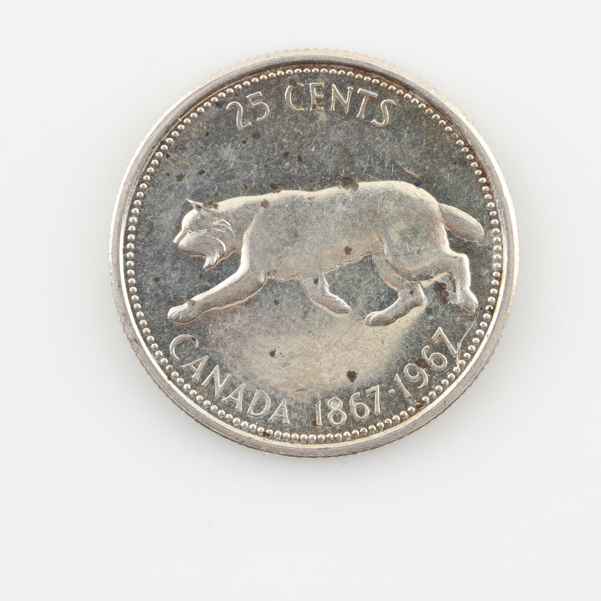 Six Antique and Vintage Canadian Silver Coins