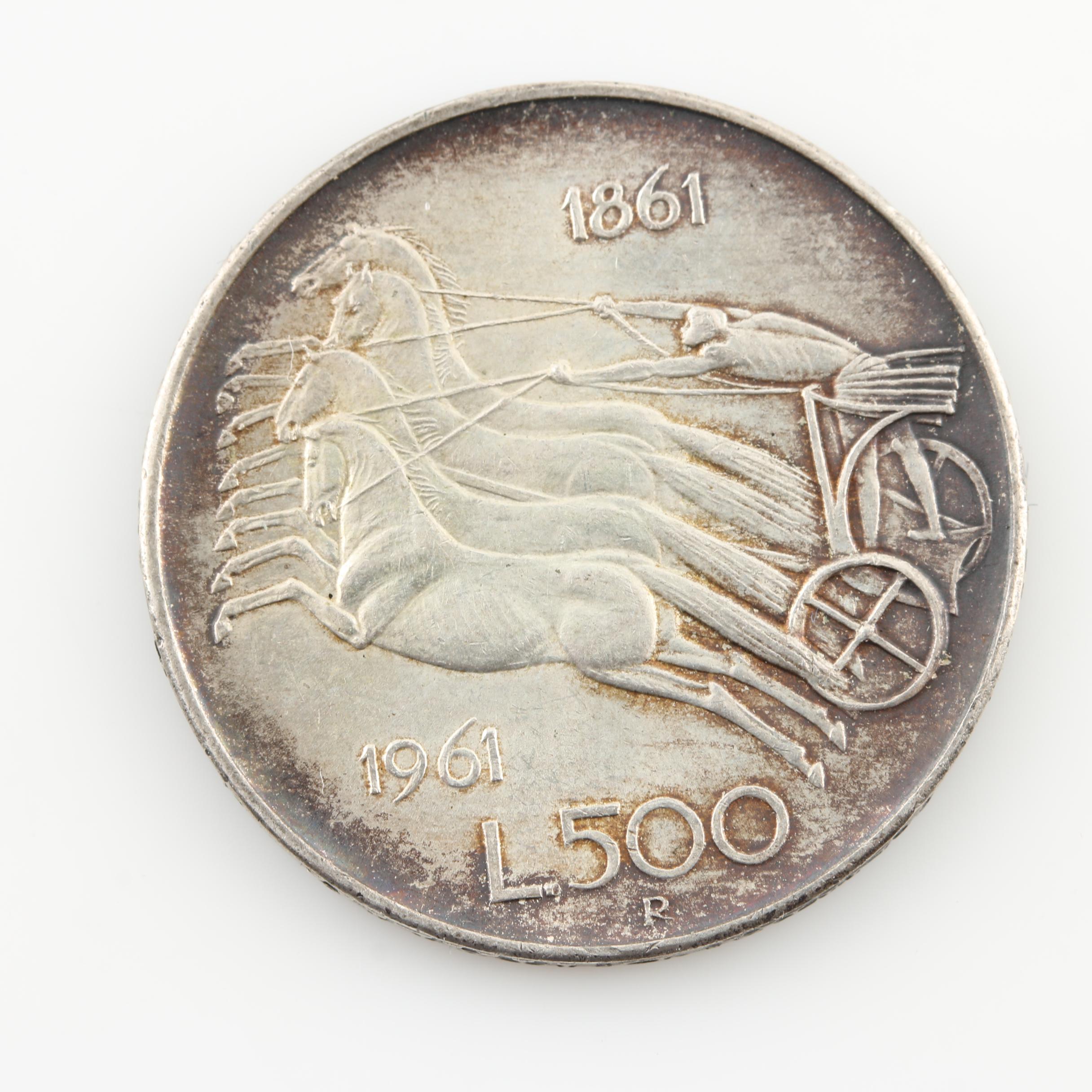 Ten Vintage Foreign Silver Coins