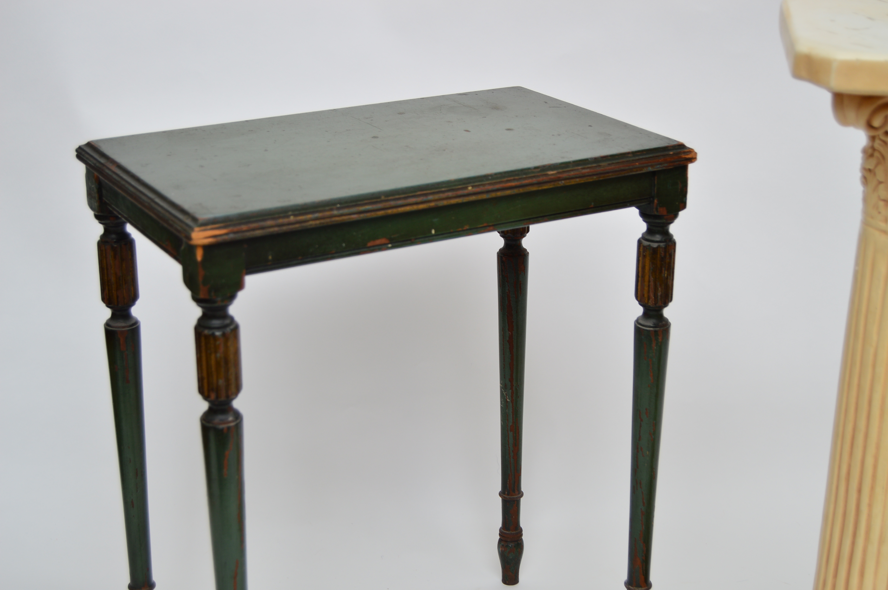 Robert Mitchell Neoclassic Style Side Table and Neoclassic Style Column