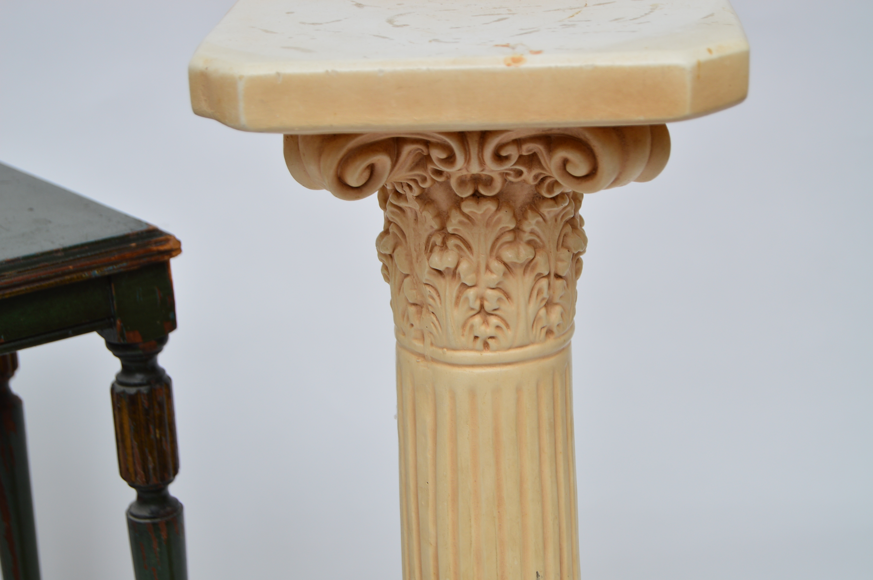 Robert Mitchell Neoclassic Style Side Table and Neoclassic Style Column