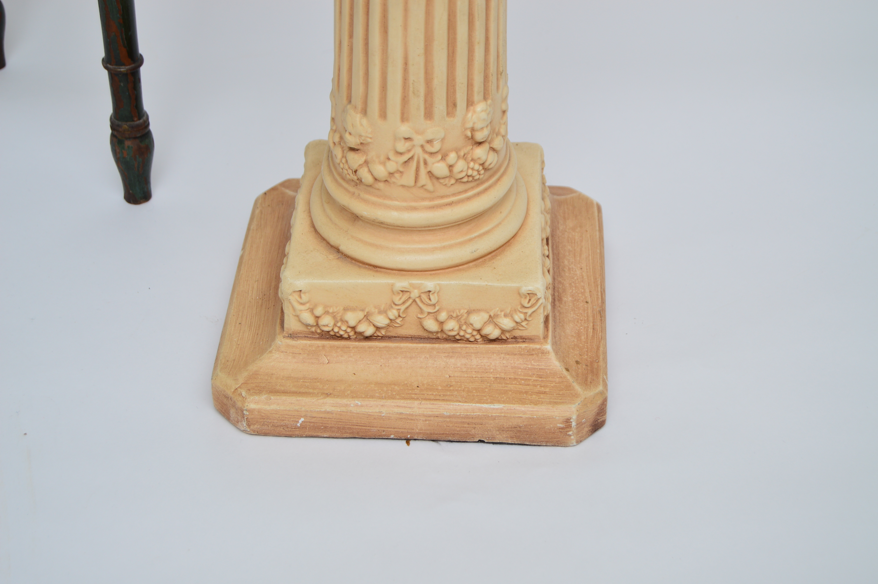 Robert Mitchell Neoclassic Style Side Table and Neoclassic Style Column