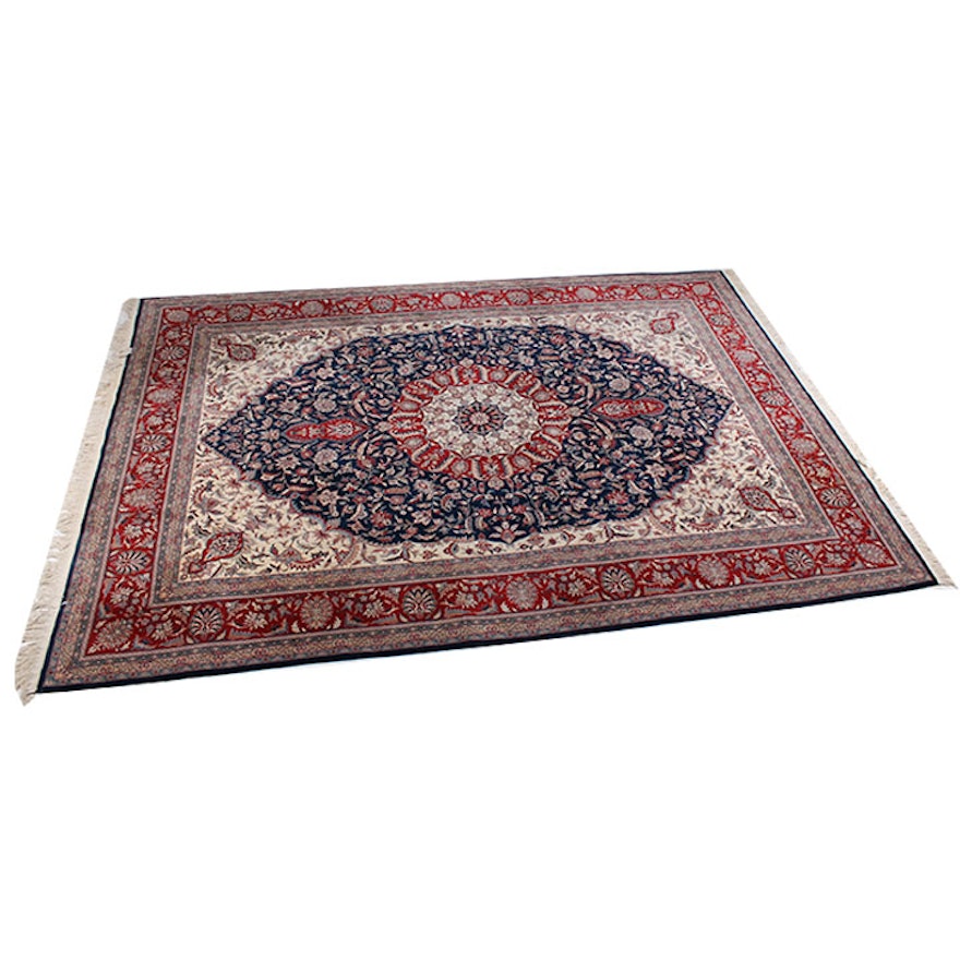 Hand-Knotted Indo-Persian "Isfahan" Area Rug