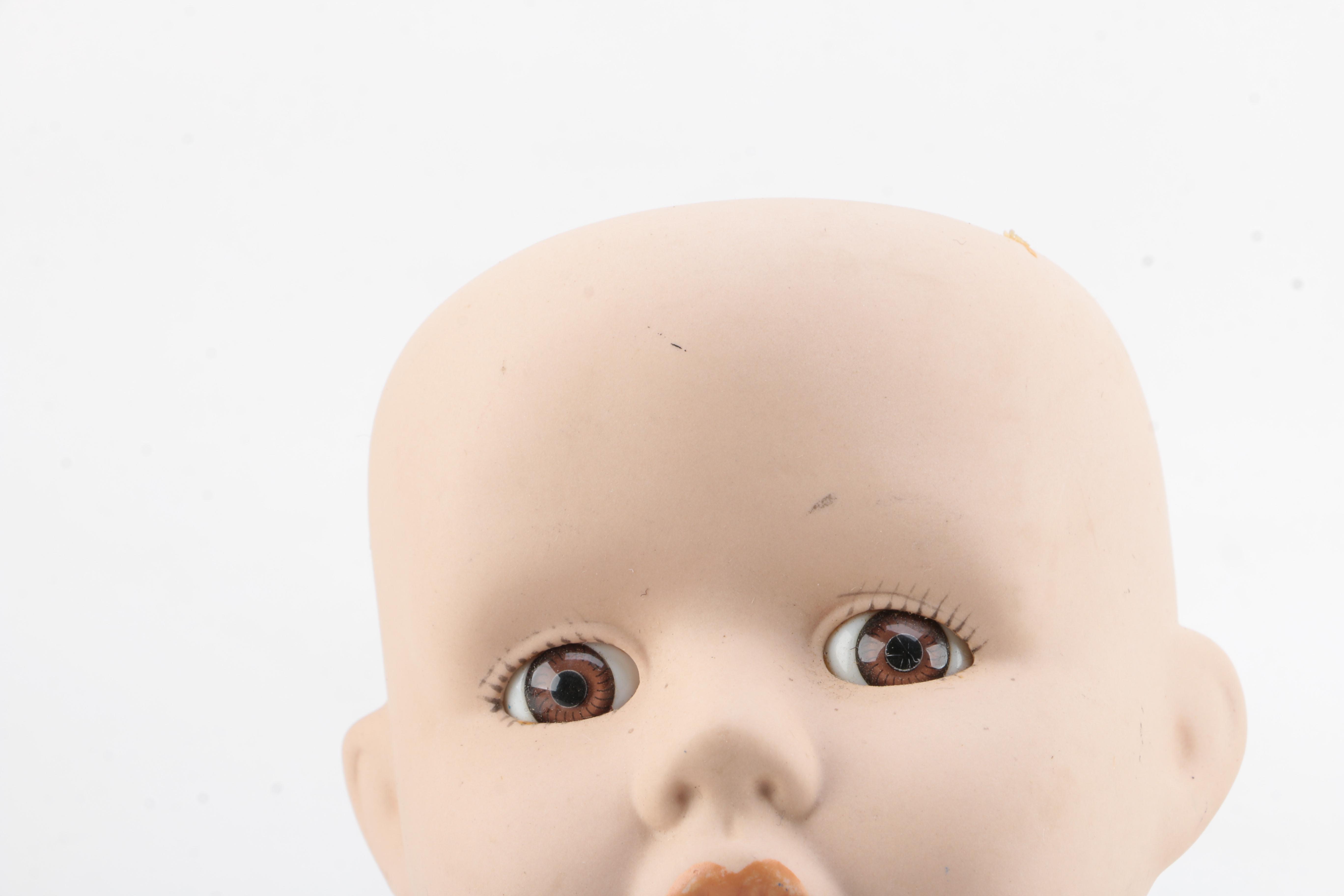 Vintage Porcelain Doll with Raven Braids