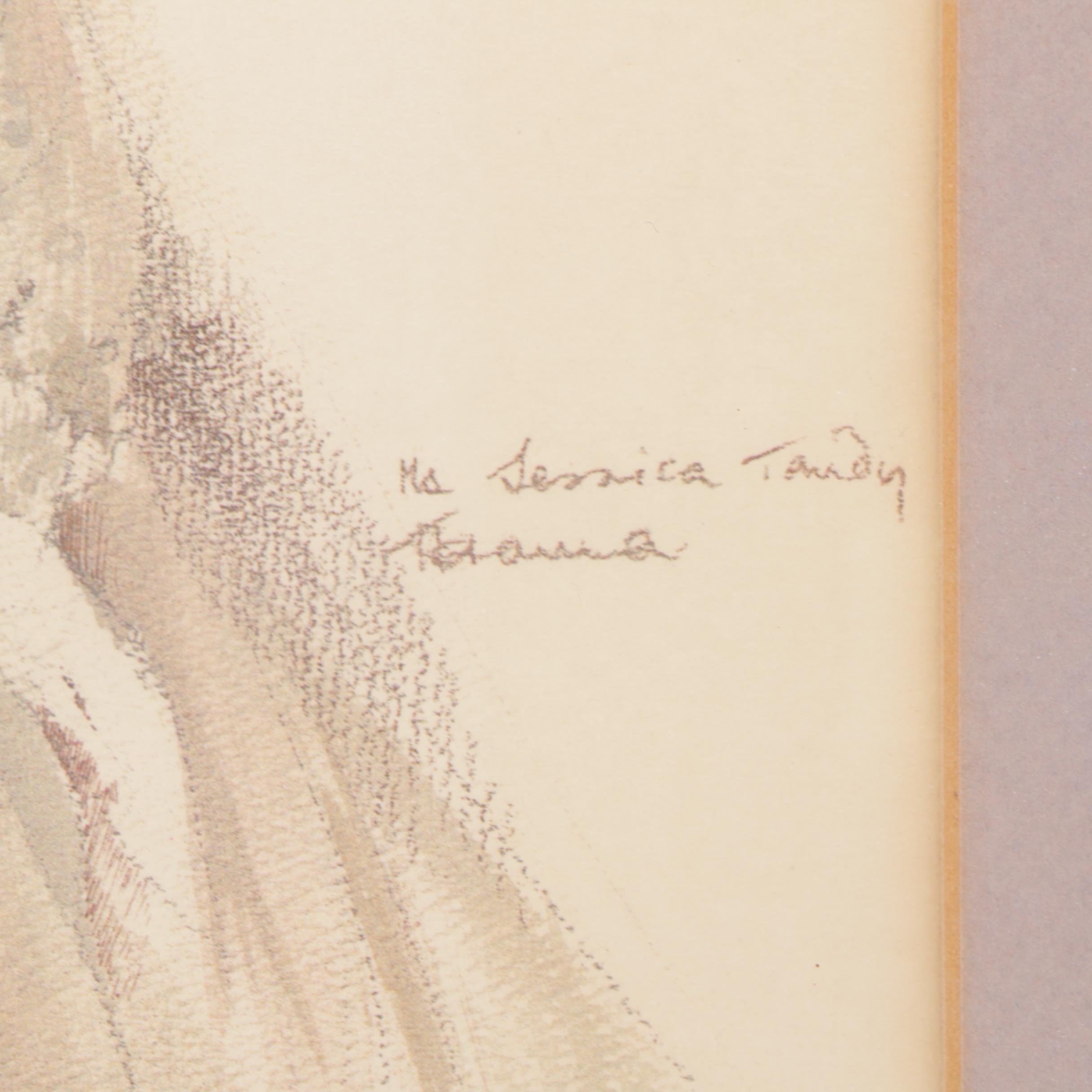 Reproduction Costume Sketch After Susan Benson "Ms. Jessica Tandy - Titania"