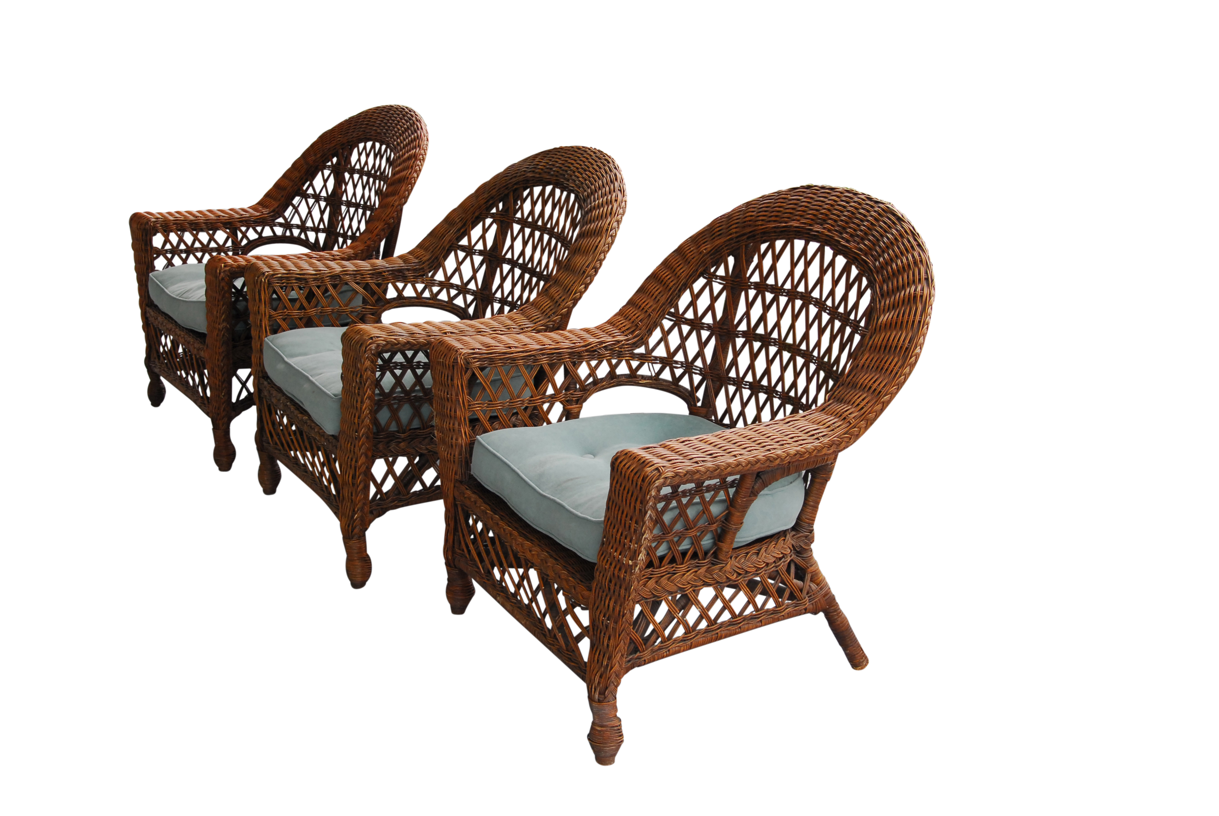 Three Wicker Armchairs