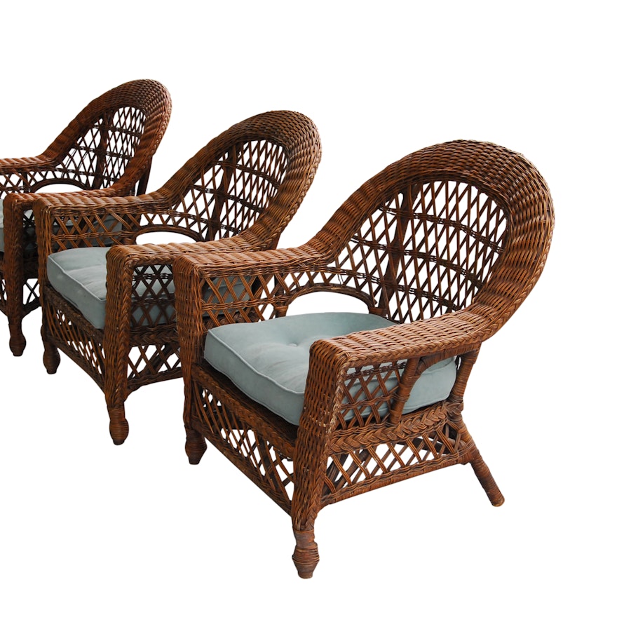 Three Wicker Armchairs