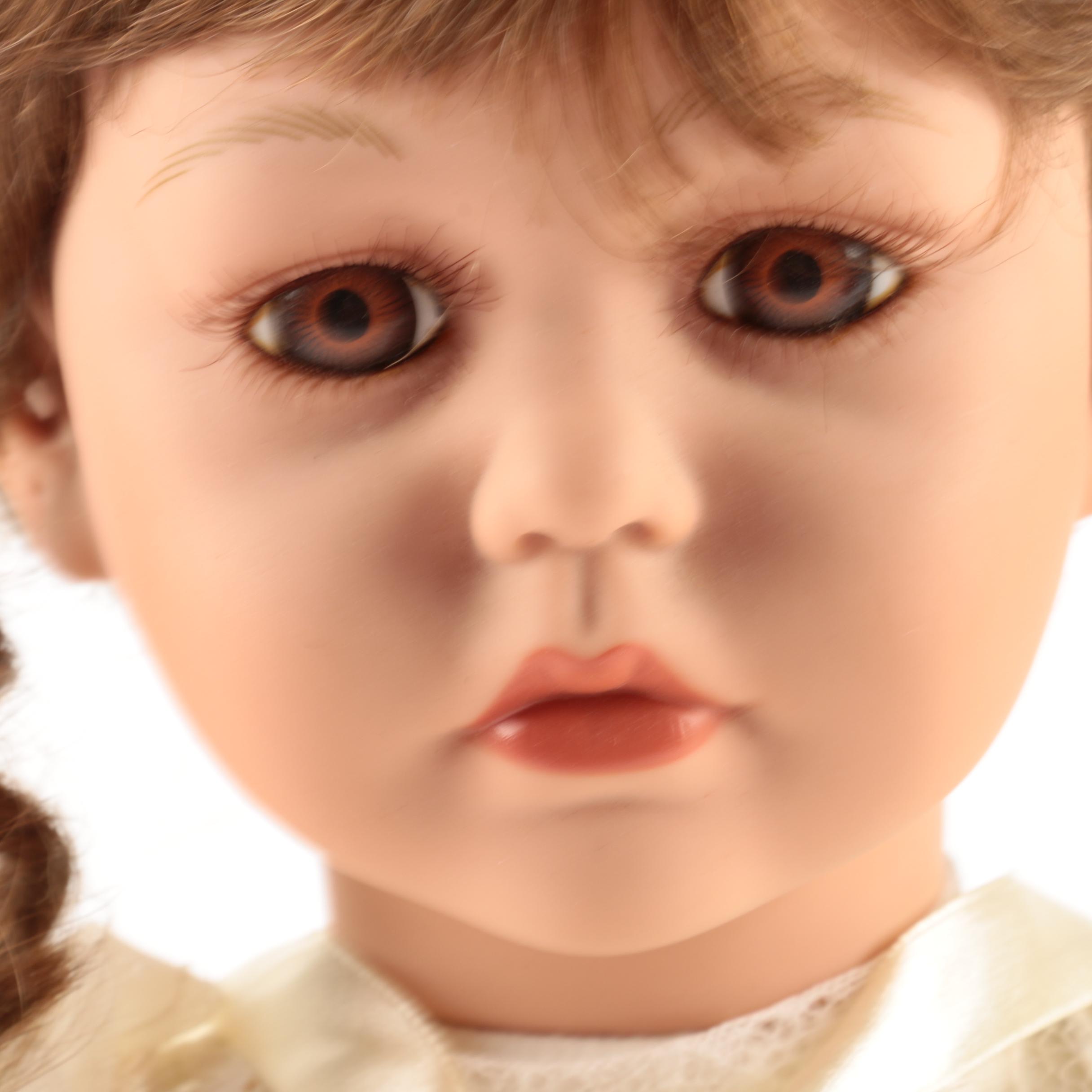 Seymour Mann "My Special Angel" Vinyl Doll with Vintage Porcelain Doll