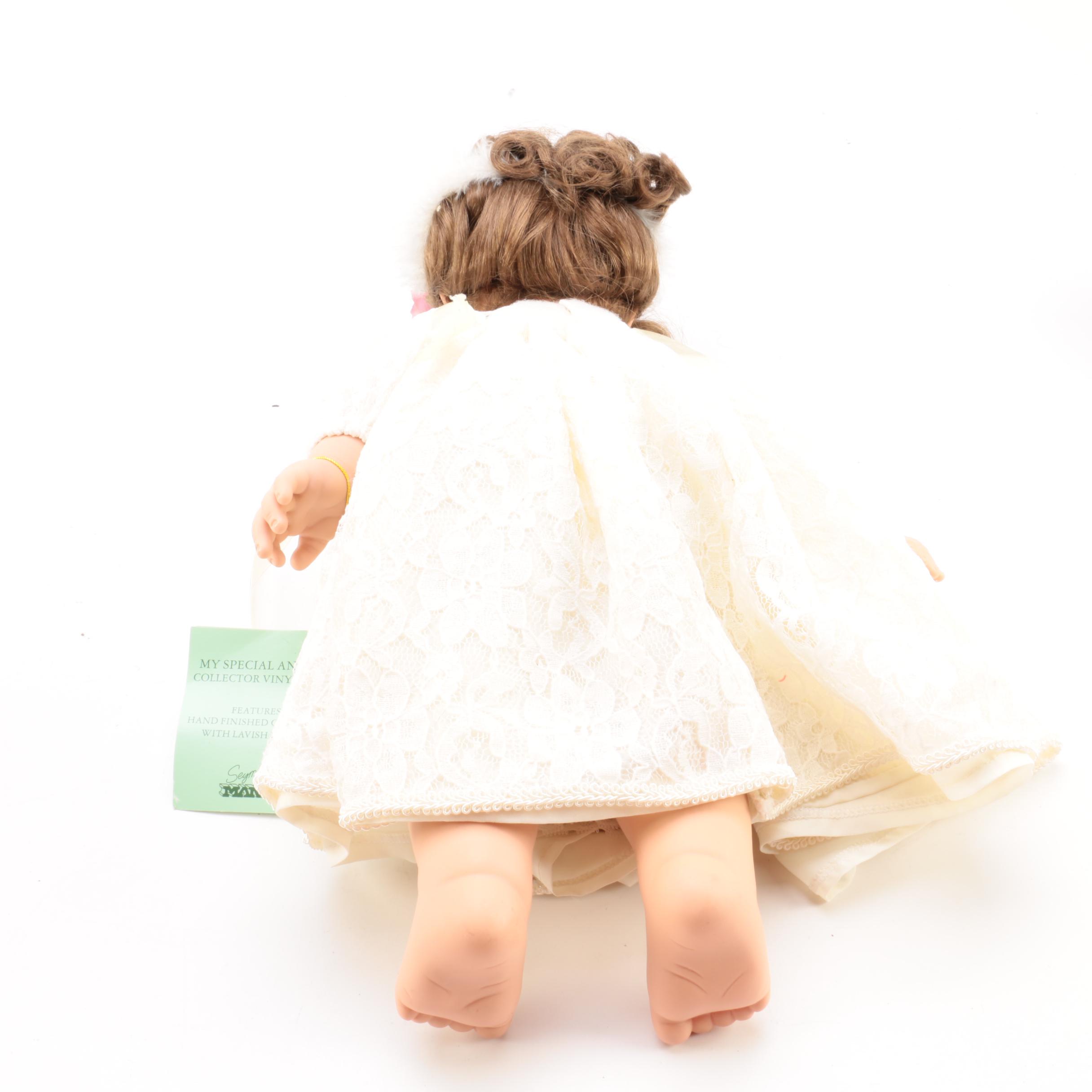 Seymour Mann "My Special Angel" Vinyl Doll with Vintage Porcelain Doll