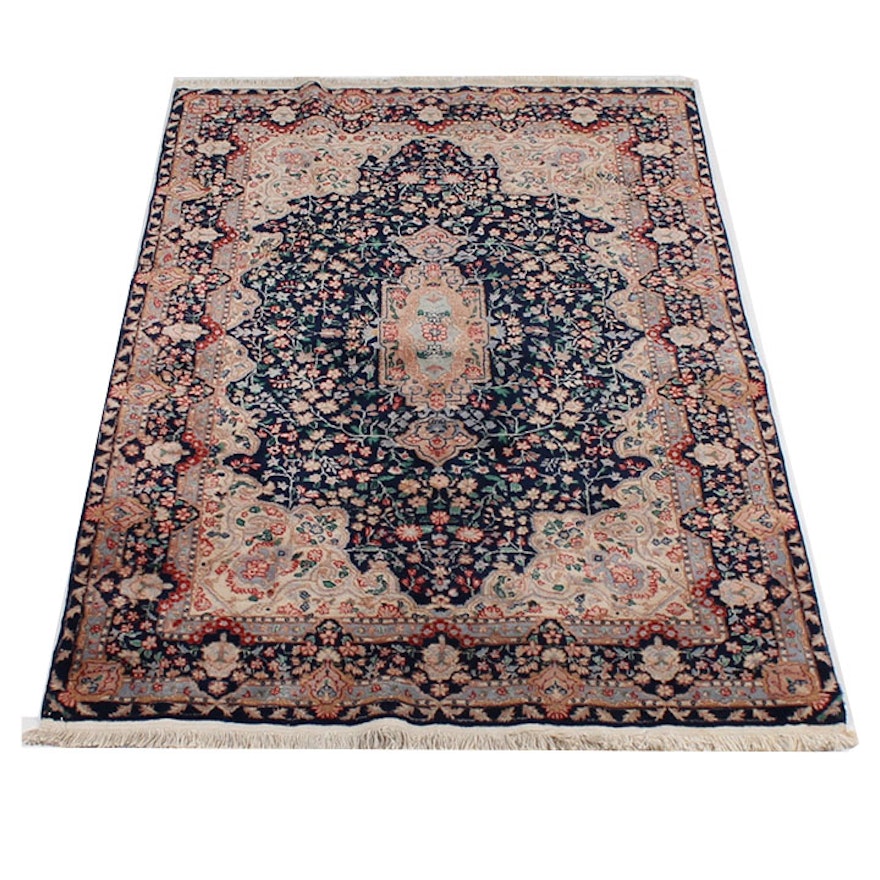 Vintage Hand-Knotted Sino Persian Lavar Kirman Rug