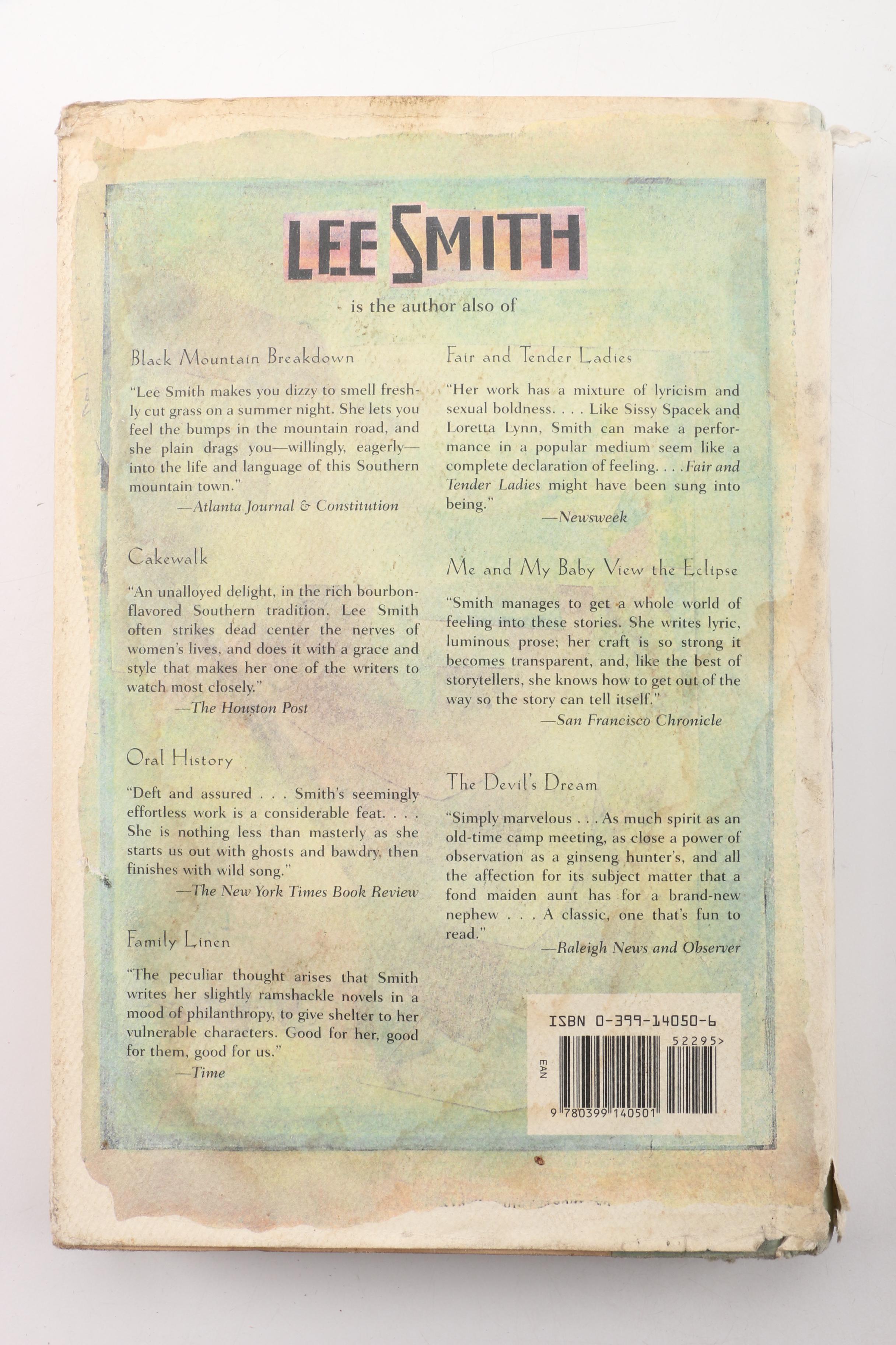 1995 Autographed First Edition "Saving Grace" by Lee Smith