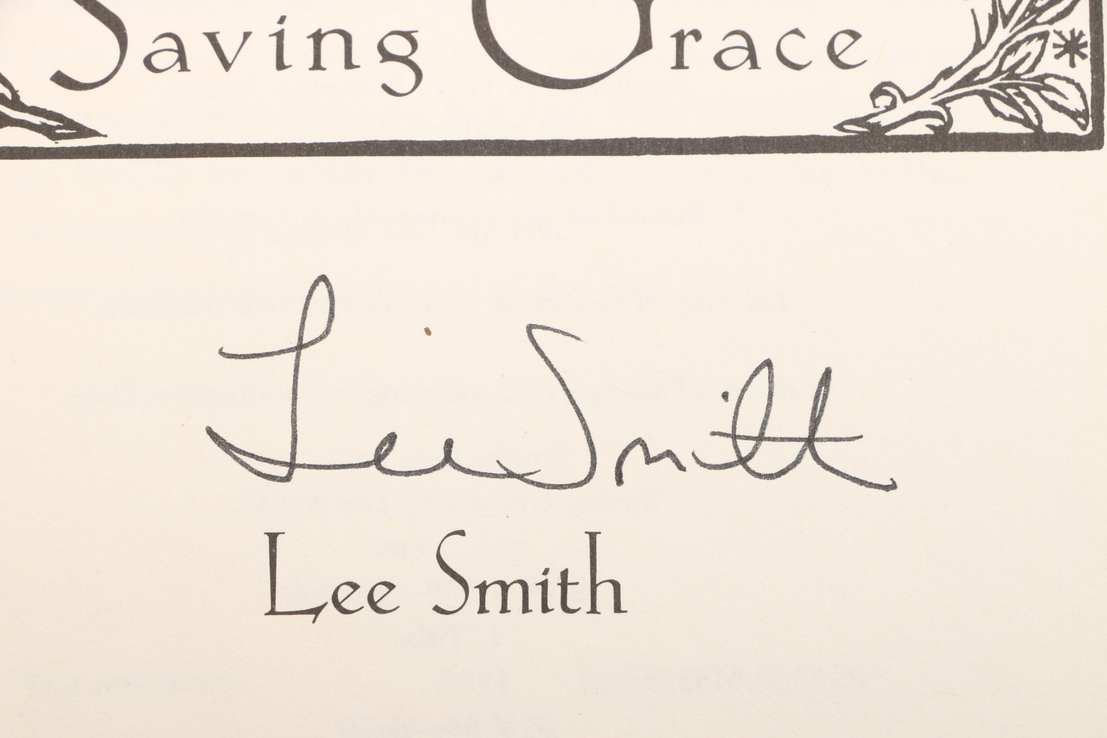 1995 Autographed First Edition "Saving Grace" by Lee Smith