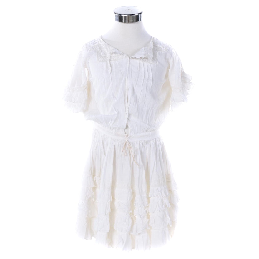 Girls' Vintage White Dress
