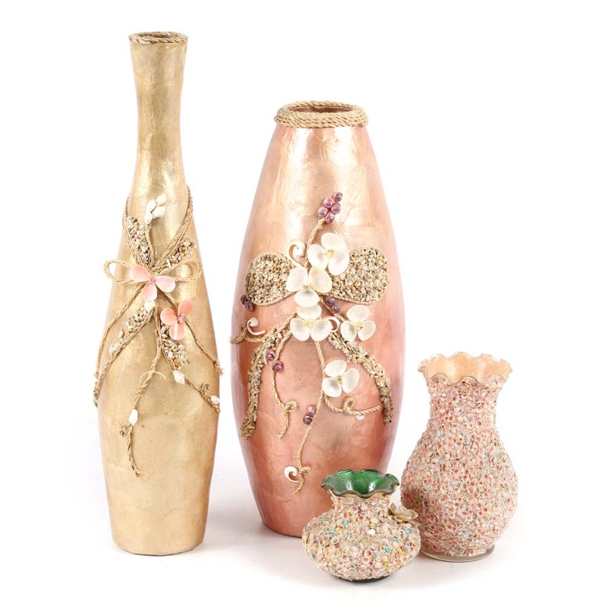 Seashell Decorated Vases
