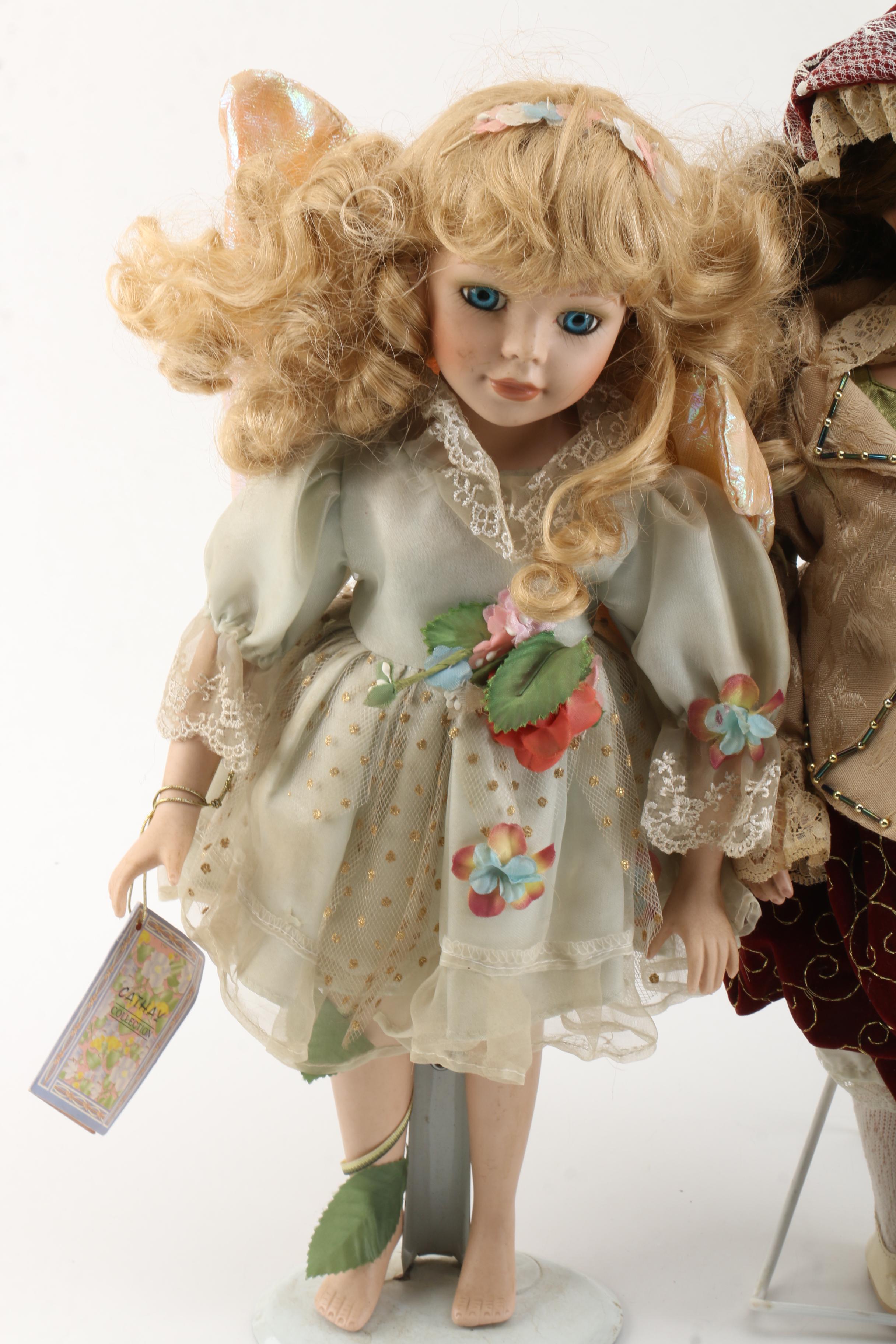 Vintage Porcelain and Vinyl Dolls Featuring Cathay Collection and DanDee