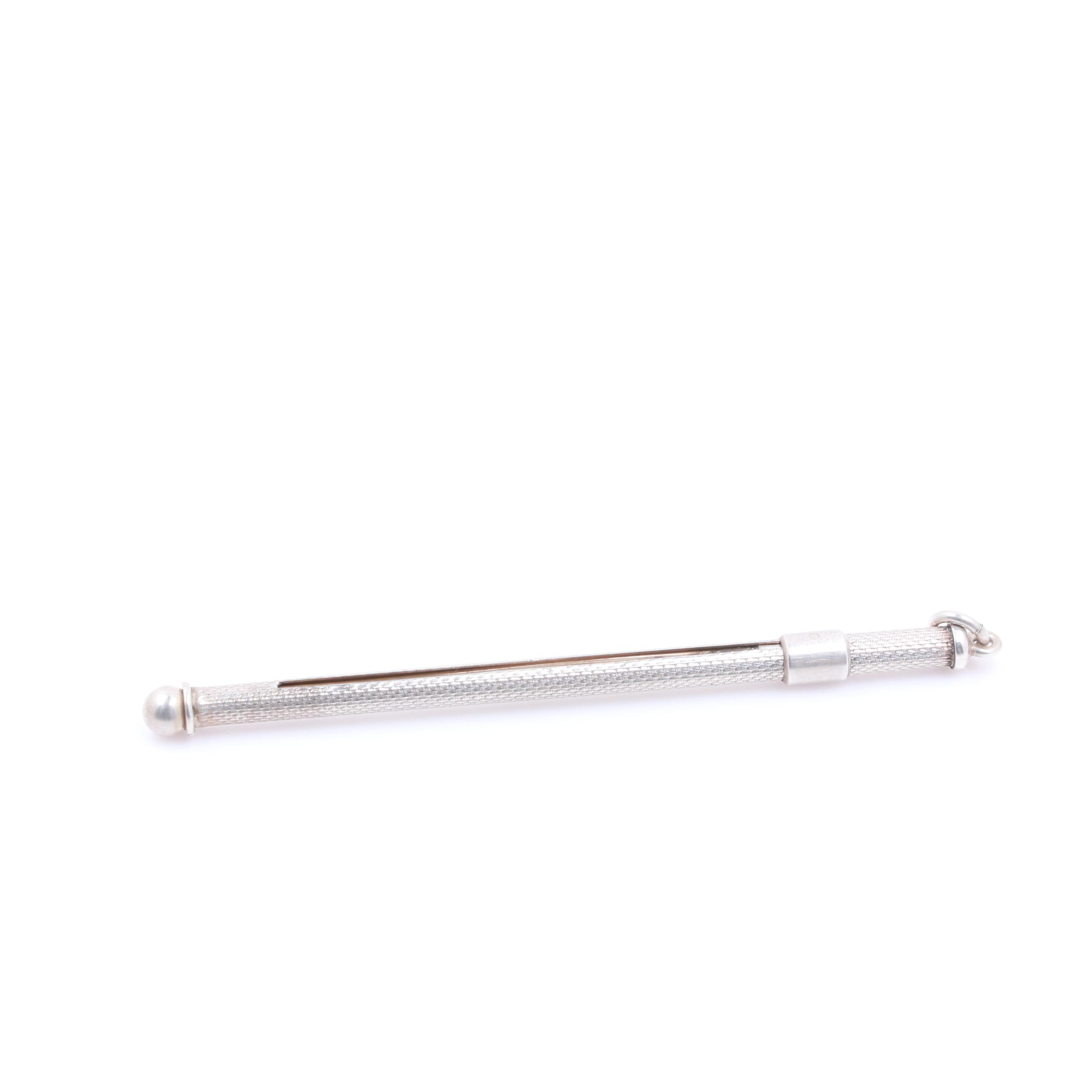 Vintage British Sterling Silver Retractable Champagne Swizzle Stick