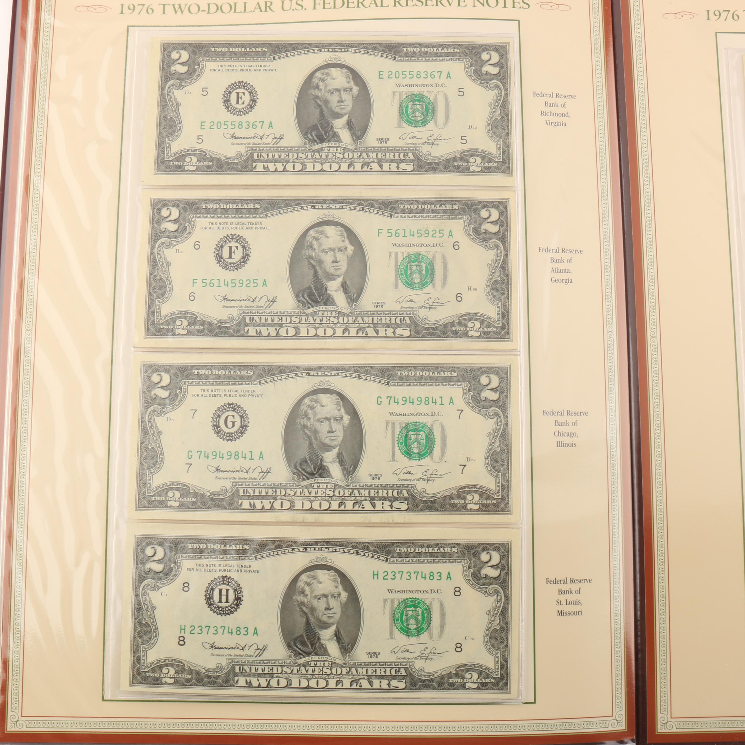 "The Complete Collection of 1976 Two-Dollar Bills" Currency Set