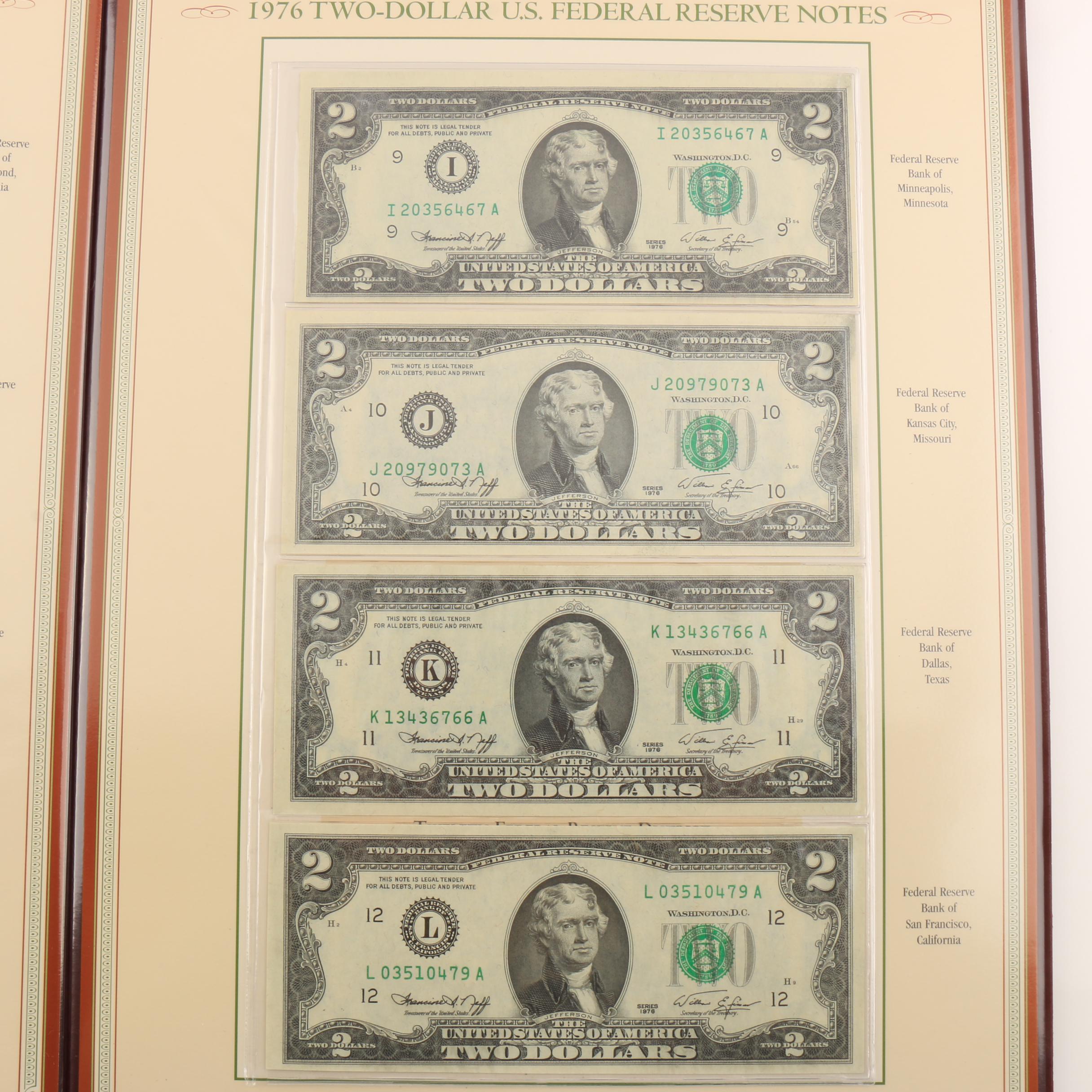 "The Complete Collection of 1976 Two-Dollar Bills" Currency Set