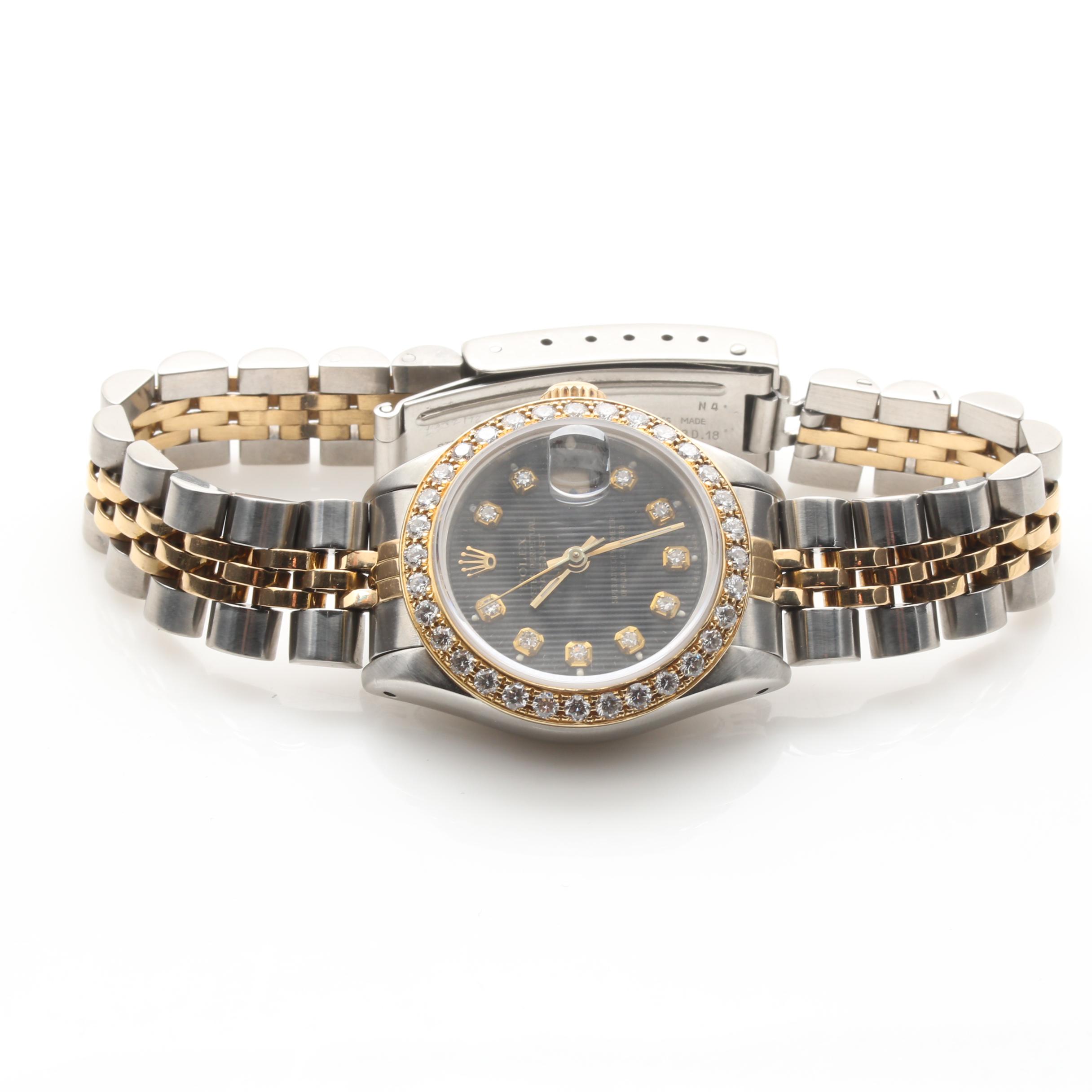 Rolex Oyster Perpetual Stainless Steel, 18K, and 1.06 CTW Diamond Watch