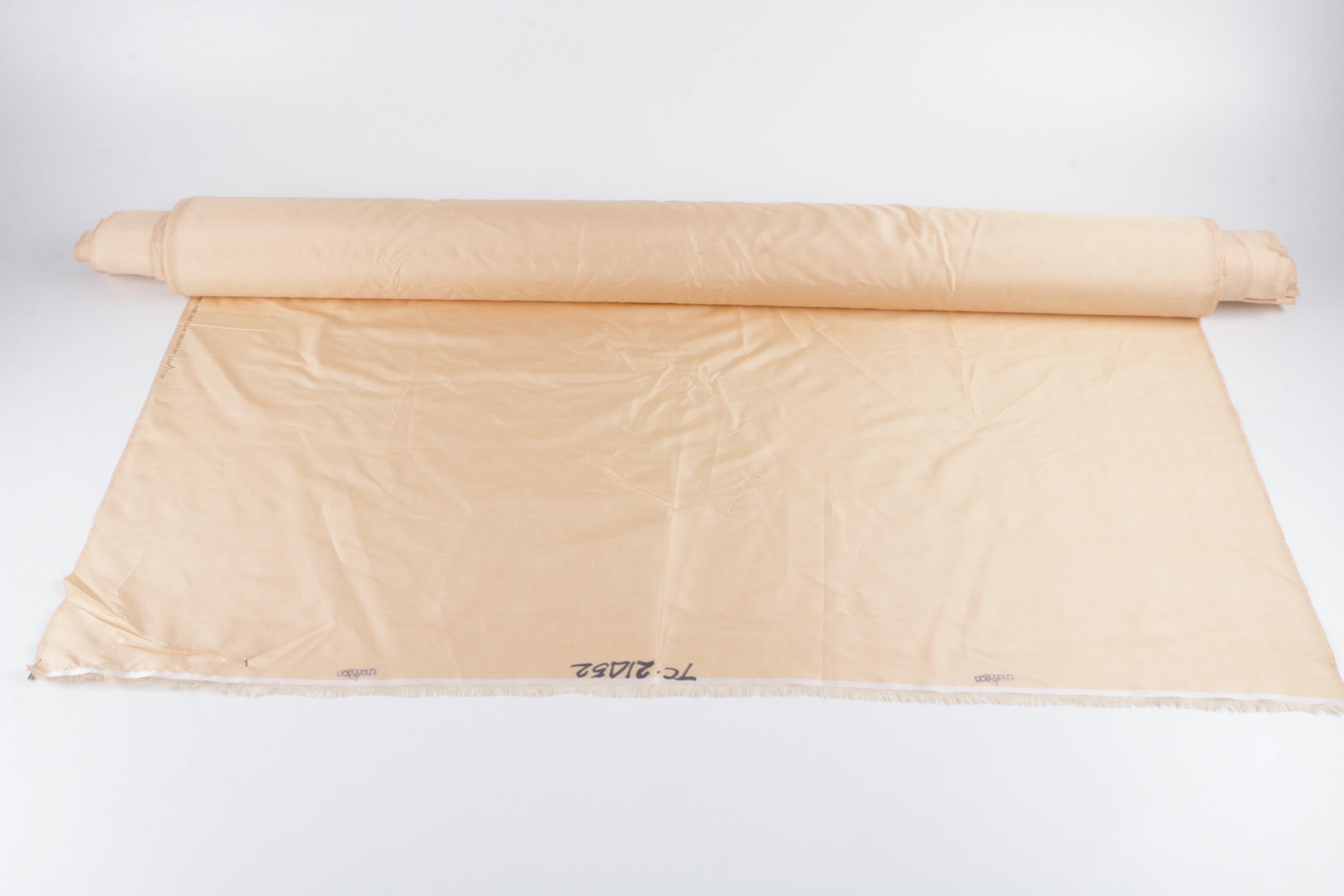 Hand Woven Peach Thai Silk Fabric