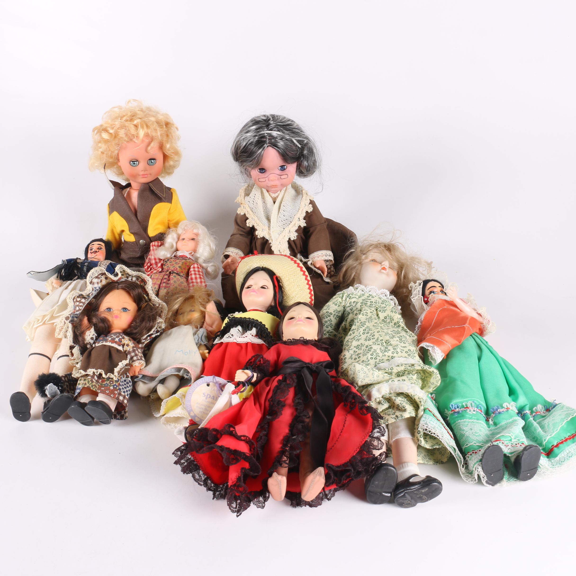 Effanbee "International Collection" Vinyl Dolls and Vintage Souvenir Dolls