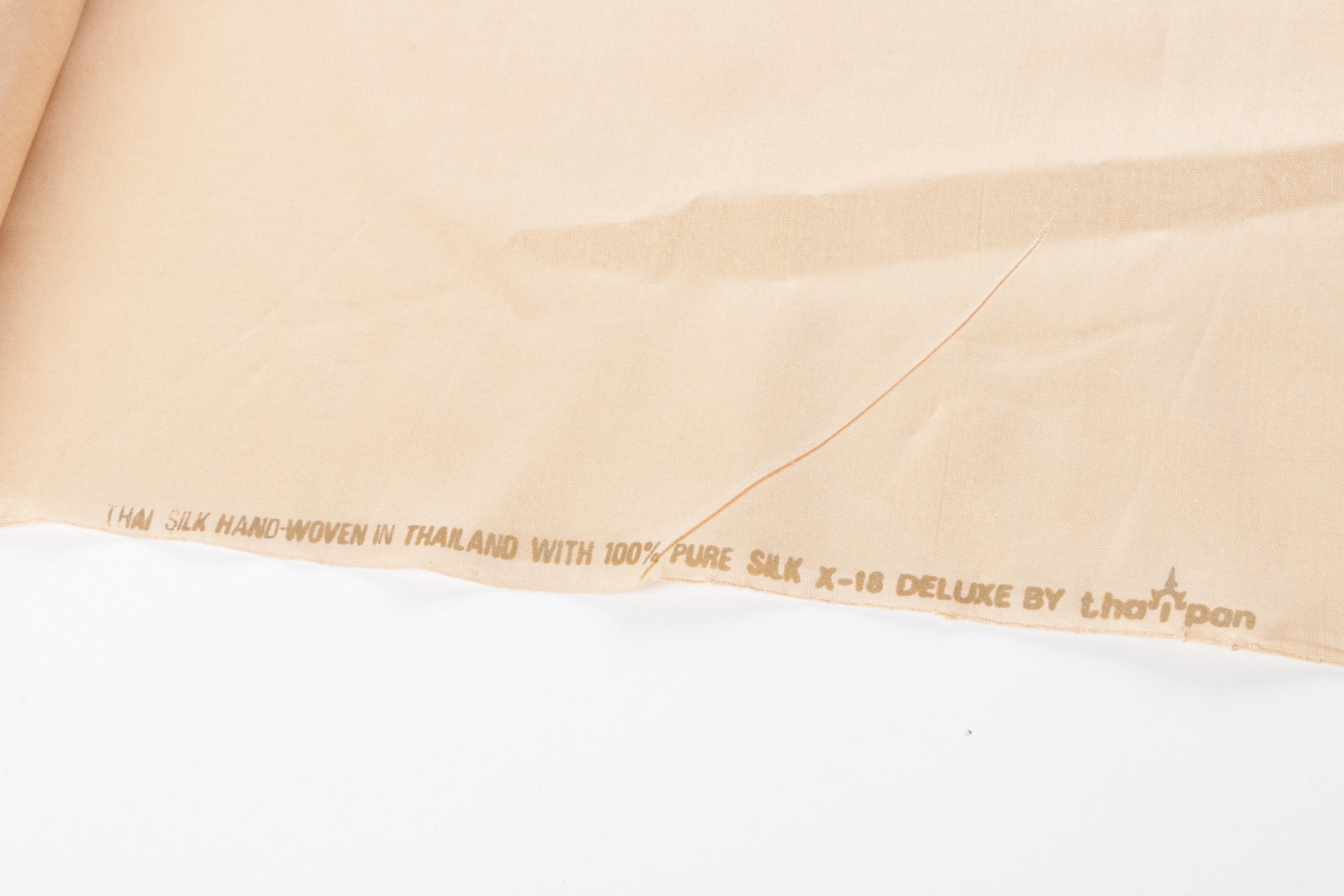 Hand Woven Peach Thai Silk Fabric