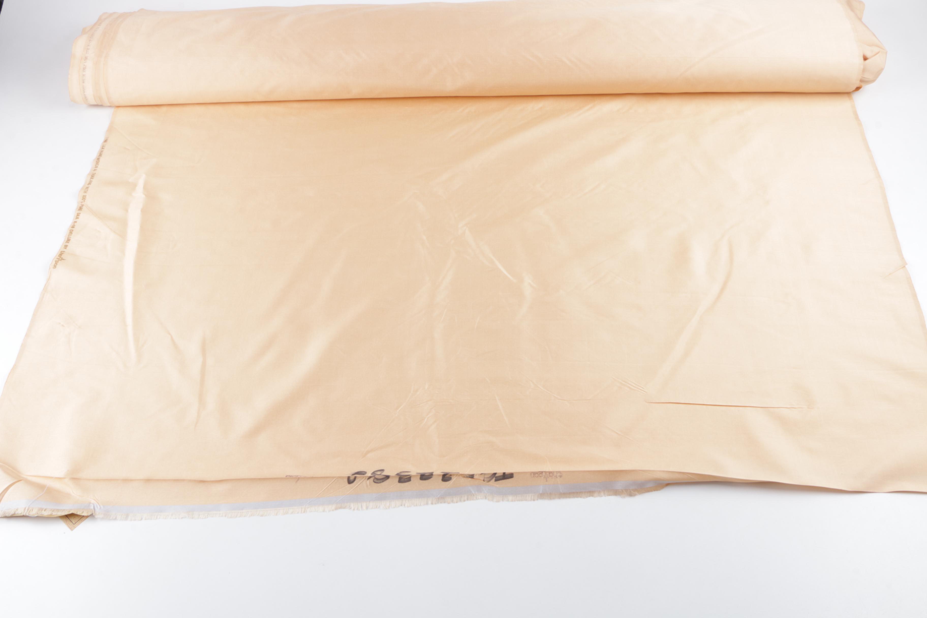 Hand Woven Peach Thai Silk Fabric