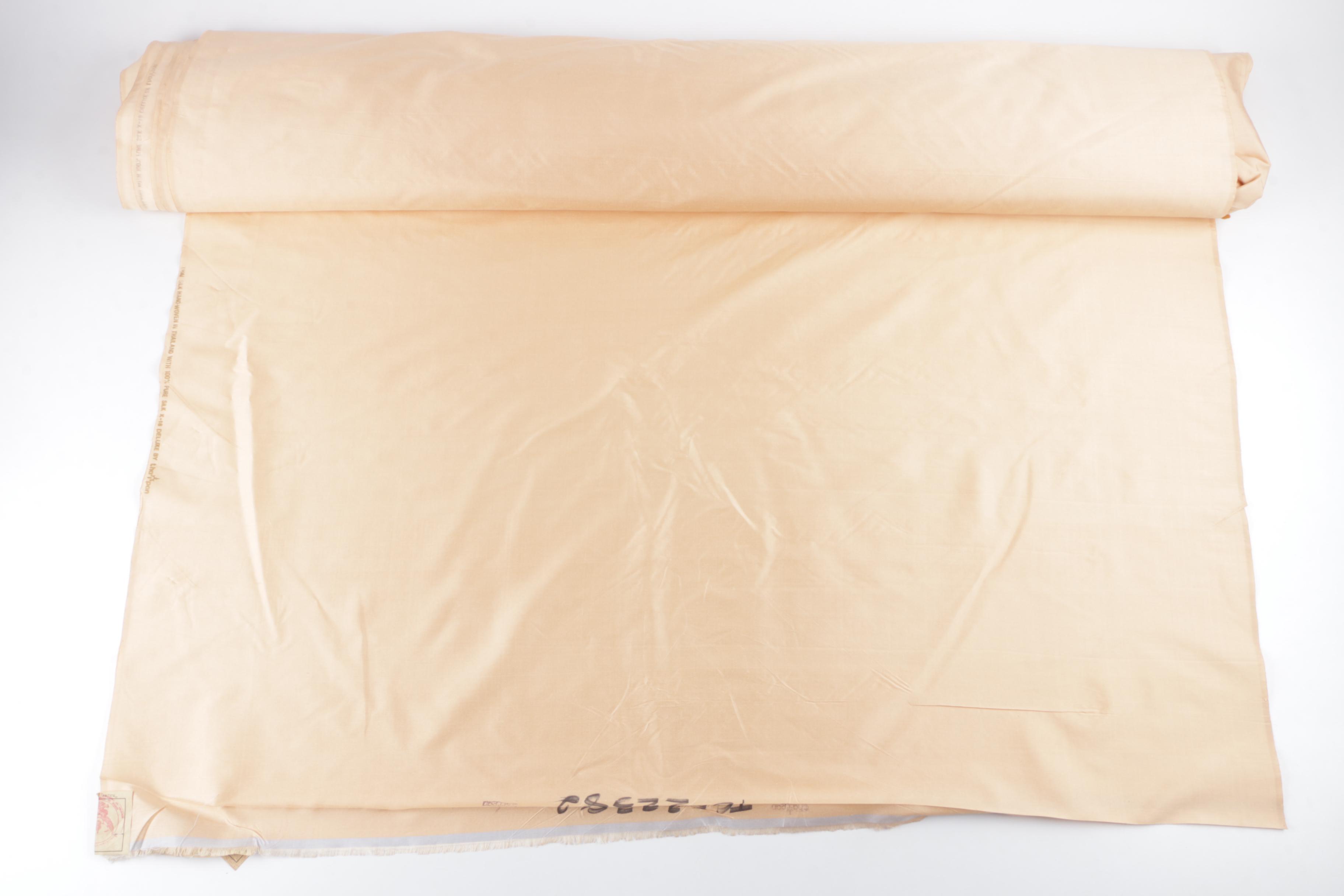 Hand Woven Peach Thai Silk Fabric