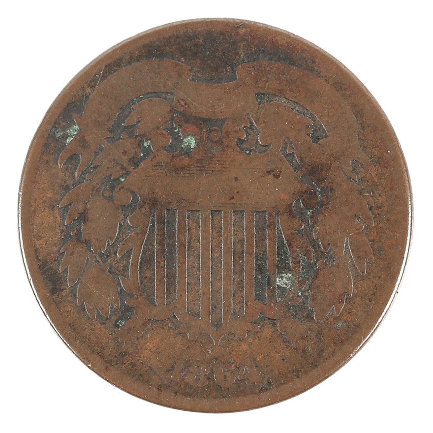 1864 Shield Two-Cent Coin