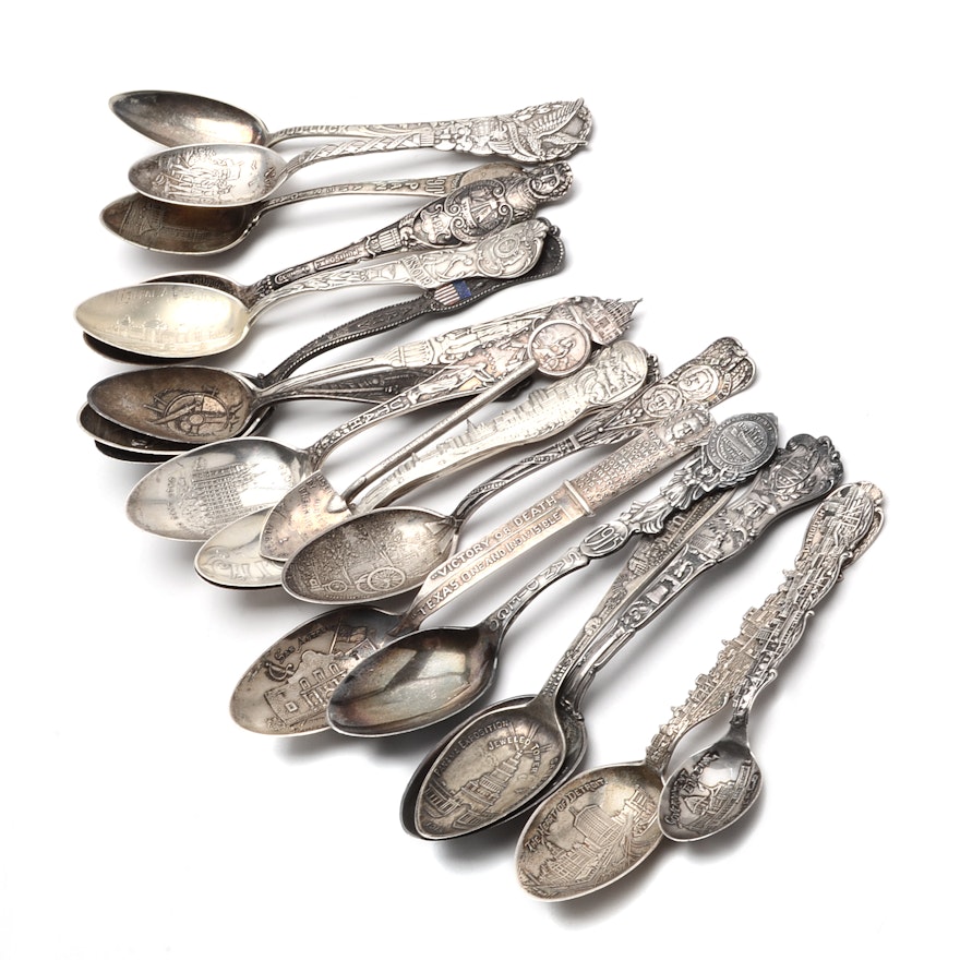 Antique Sterling Silver Souvenir Spoons
