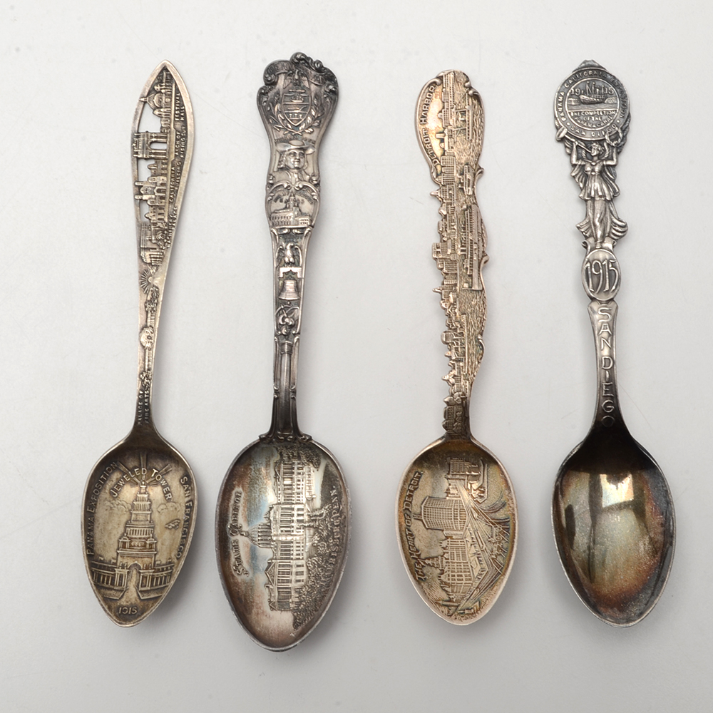 Antique Sterling Silver Souvenir Spoons