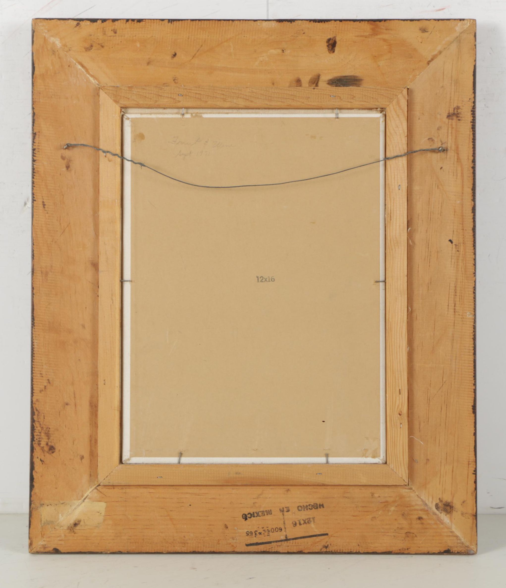 L. Earnhart 1971 Oil Painting on Canvas "Fruit and Wine"