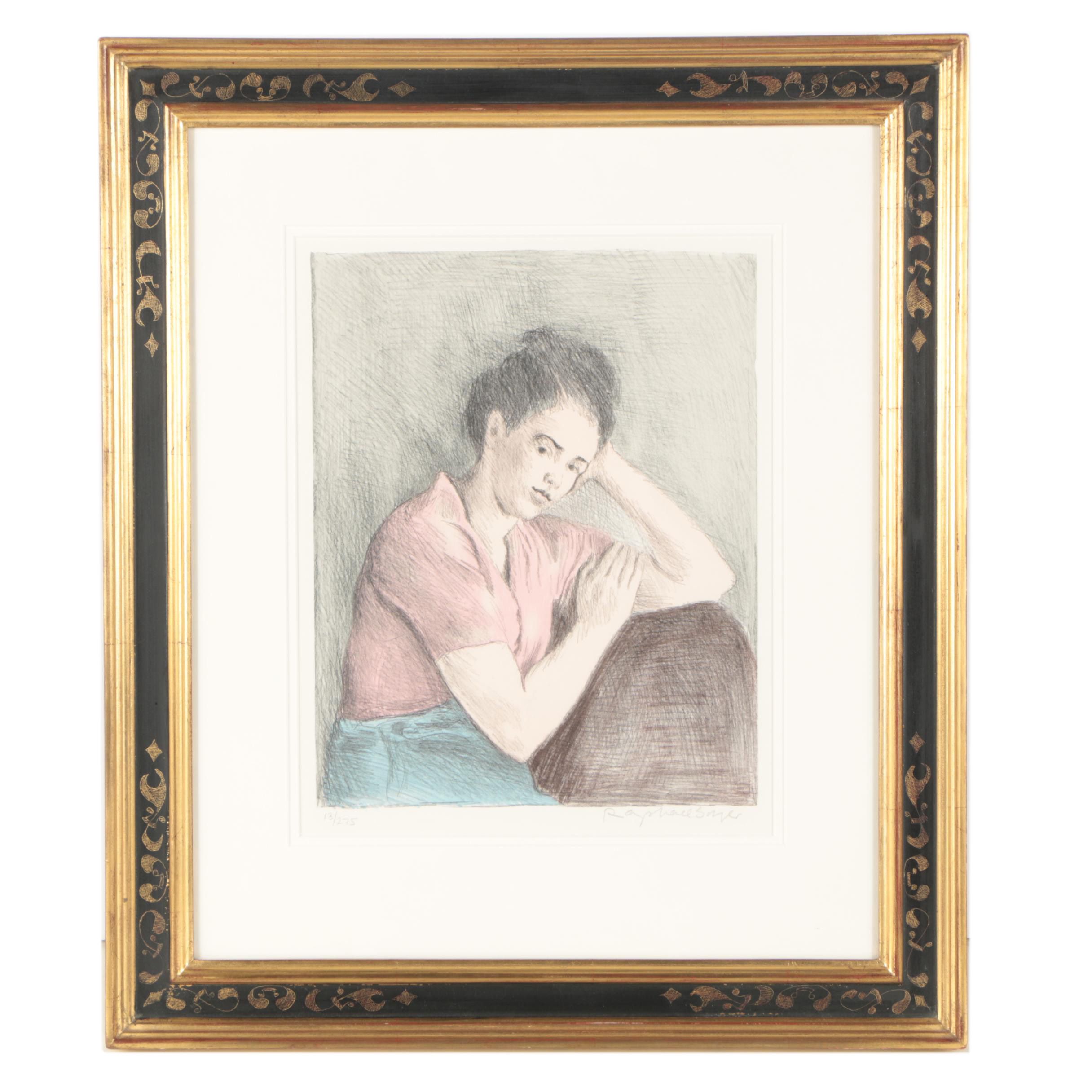 Raphael Soyer Lithograph "Meditation"