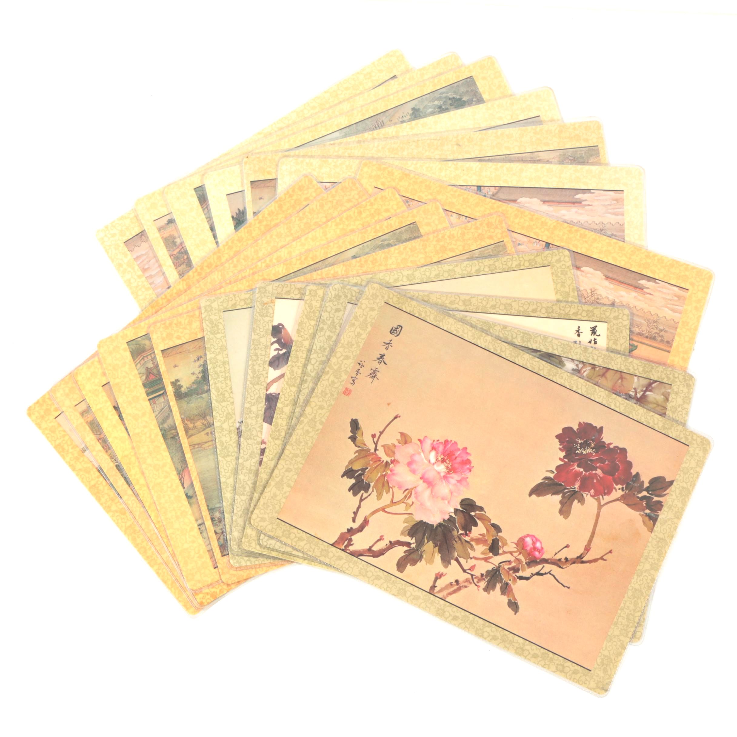 Offset Lithographs Placemats After Chinese Paintings