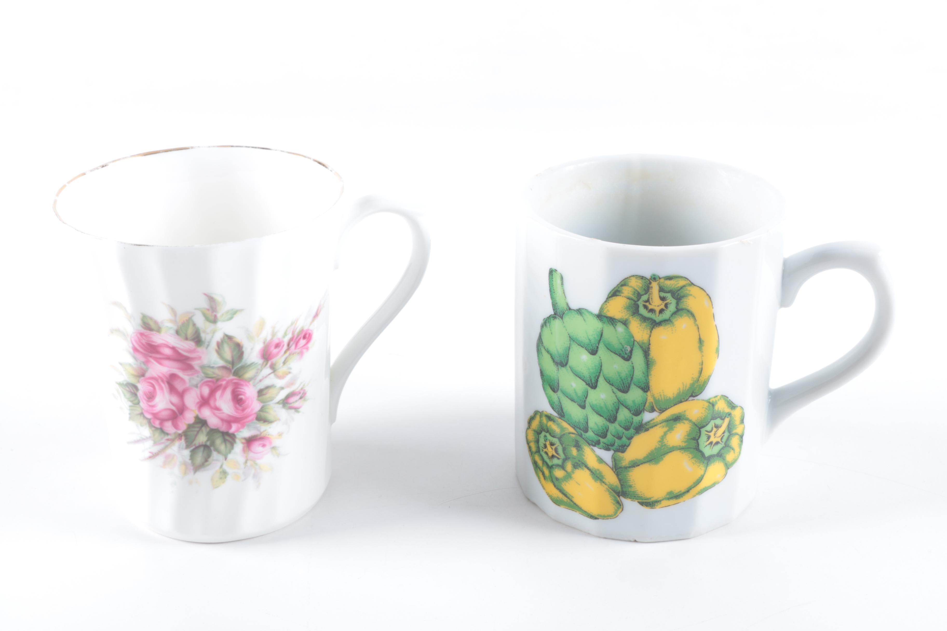Coffee Mugs Including Royal Stuart England and New Trends Japan