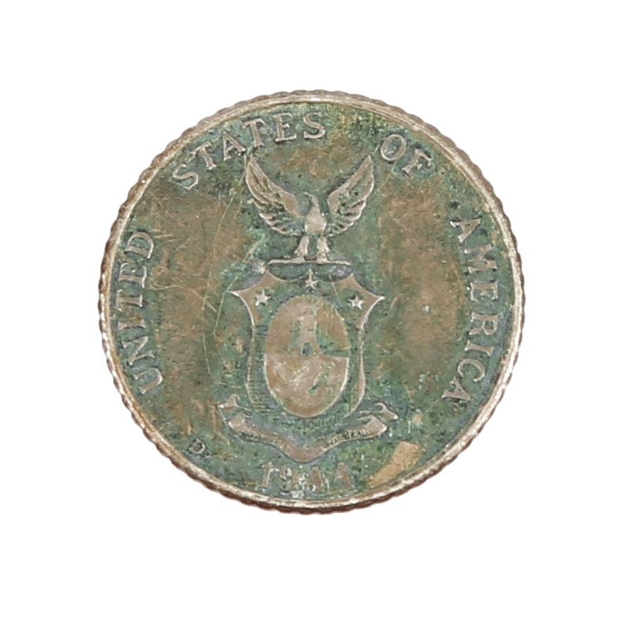 1944 Philippines 10 Centavos Coin
