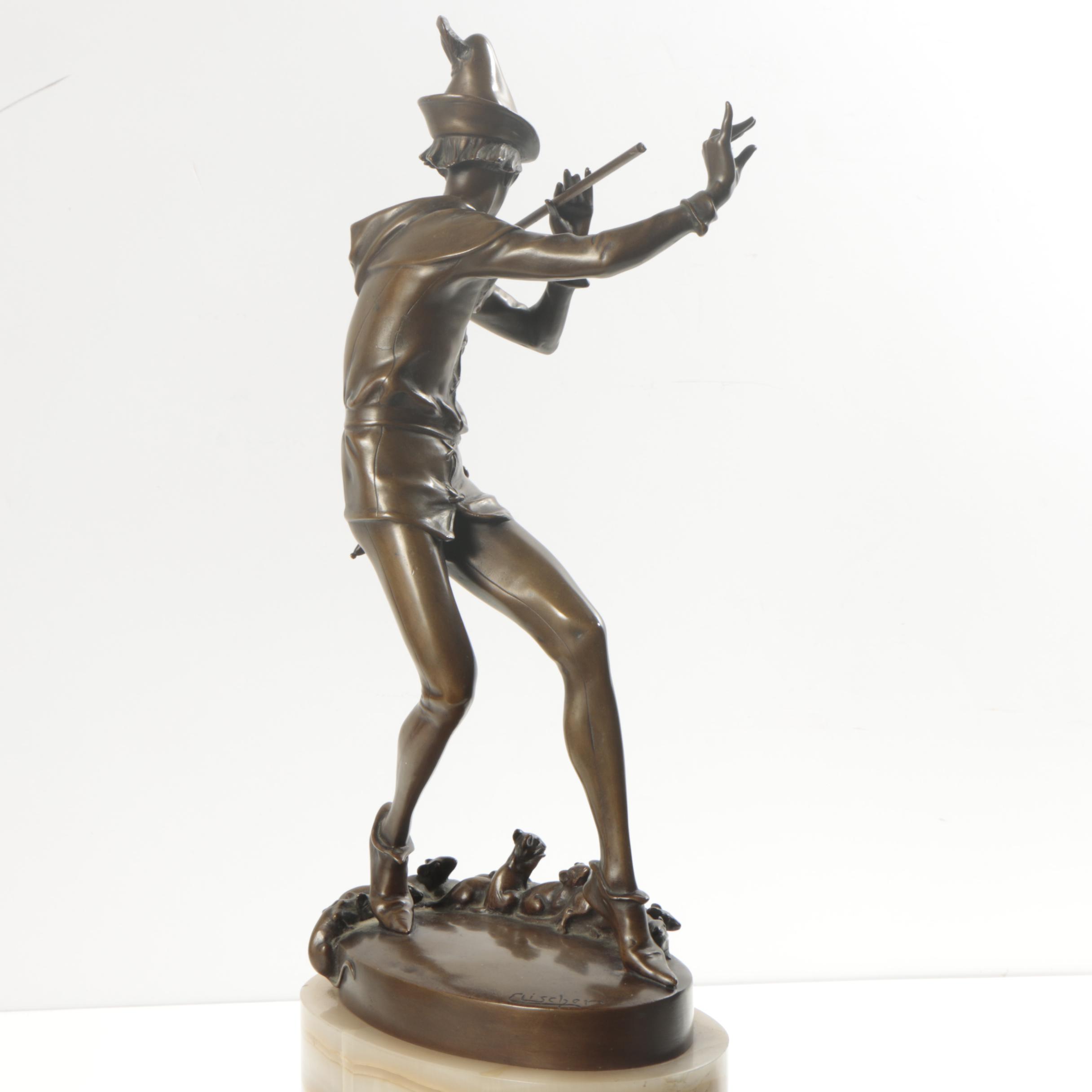 John Wolfgang Elischer Bronze Sculpture "Der Rattenfänger von Hameln"