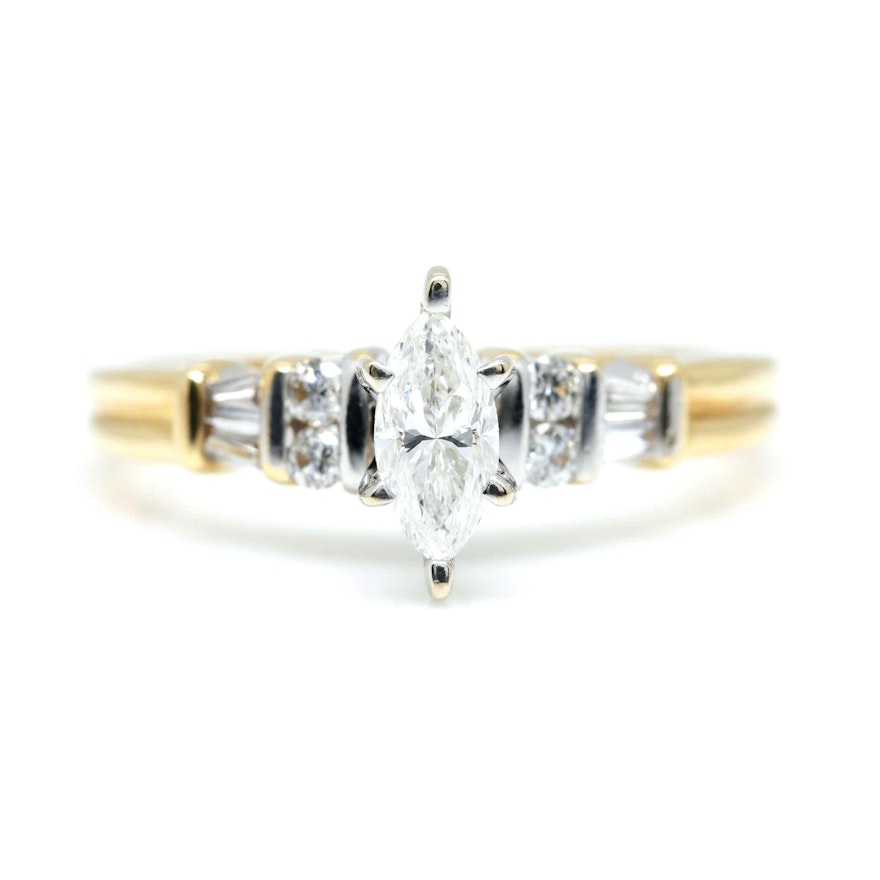 18K Yellow Gold Diamond Ring