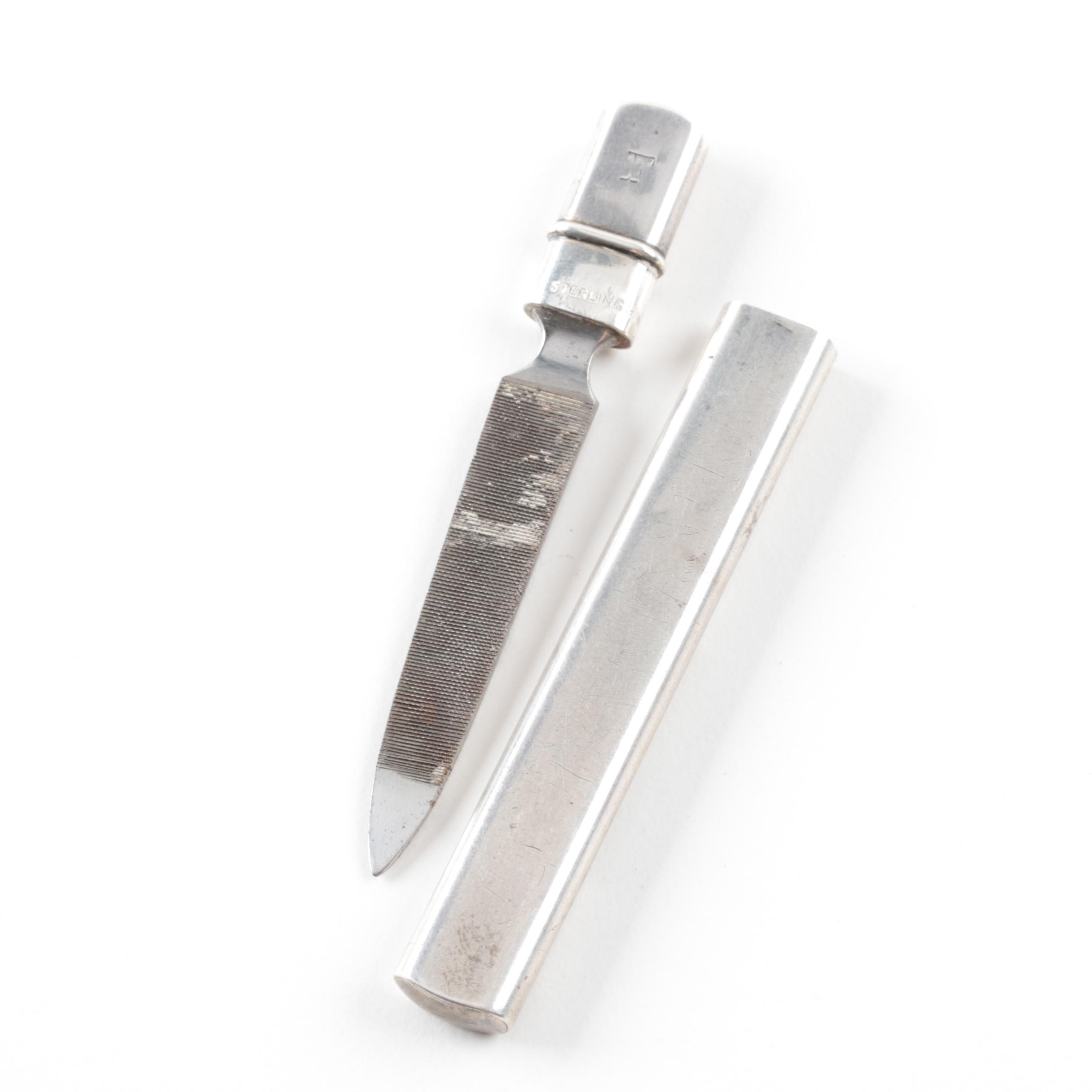 Vintage Sterling Silver Compact Desk Tools